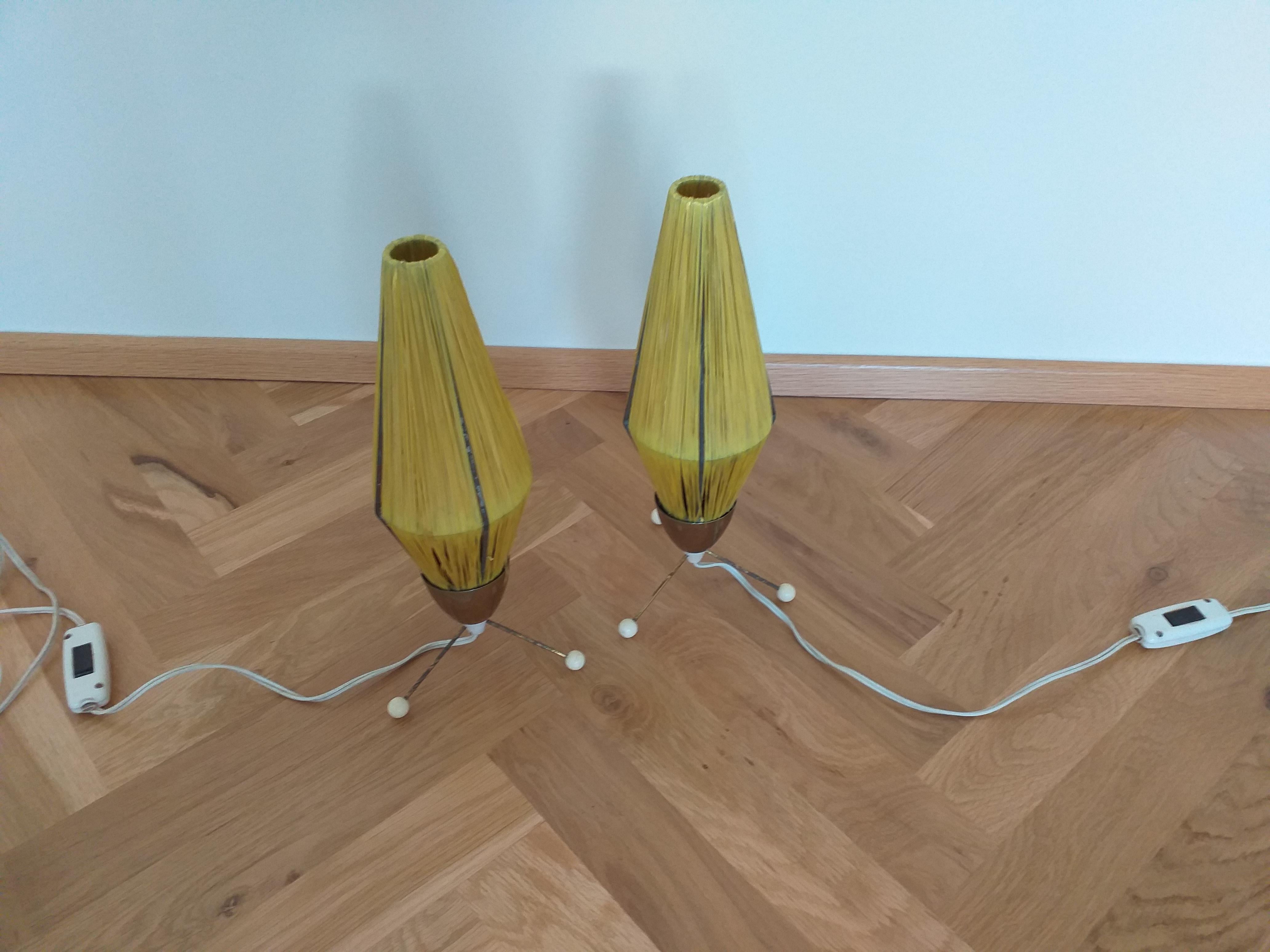 Pair of Rare Midcentury Table Lamps Rocket, 1960s For Sale 4
