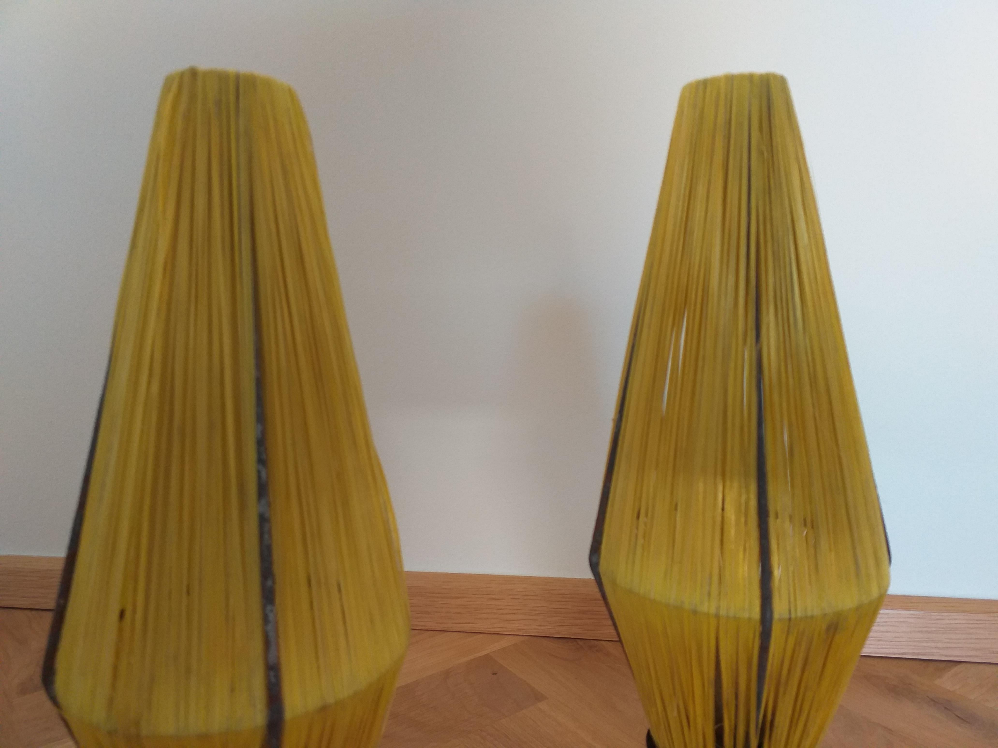 Pair of Rare Midcentury Table Lamps Rocket, 1960s For Sale 1