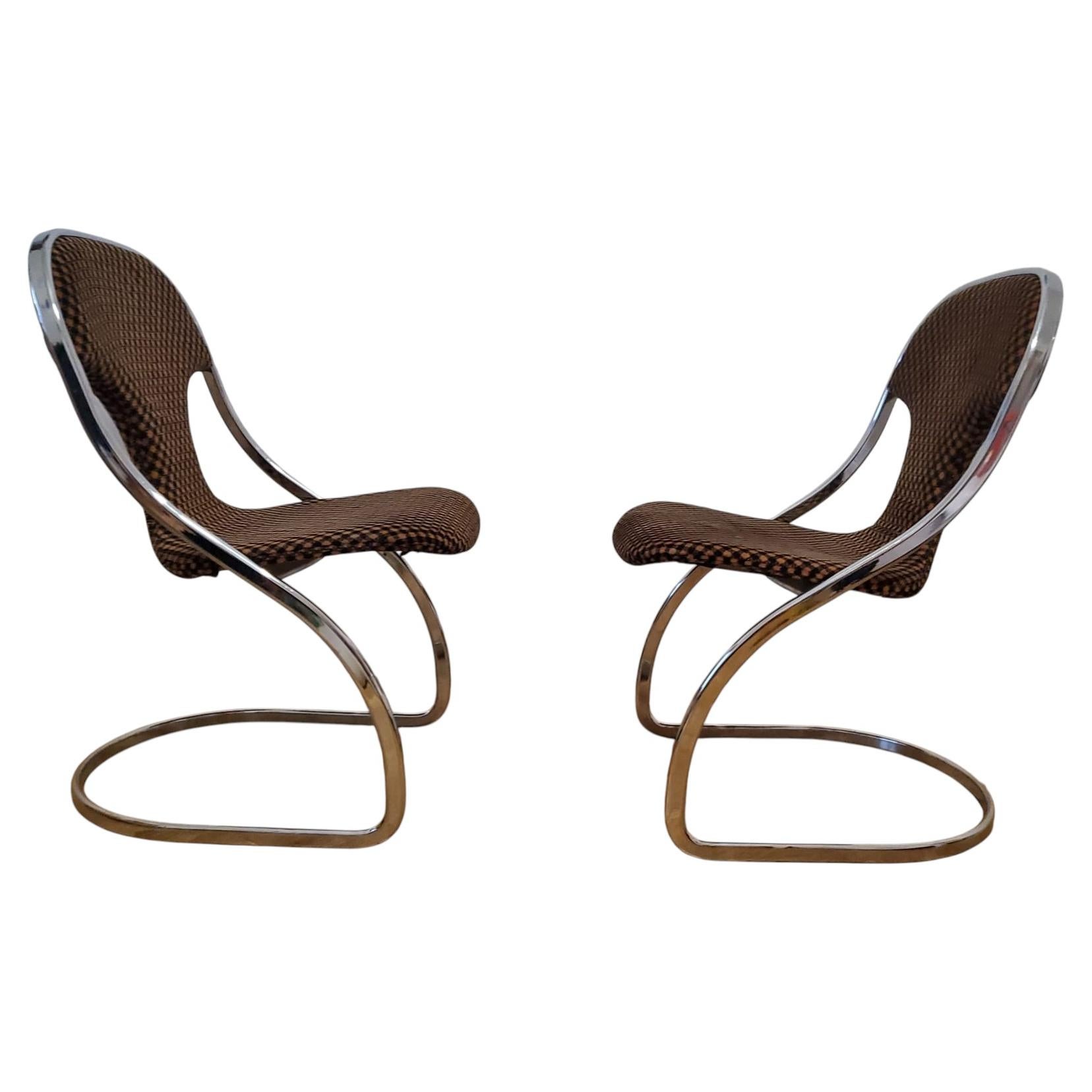 Pair of Rare Midcentury Chairs in style of Gastone Rinaldi, Italy. 1970s
