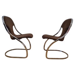 Pair of Rare Midcentury Chairs in style of Gastone Rinaldi, Italy. 1970s