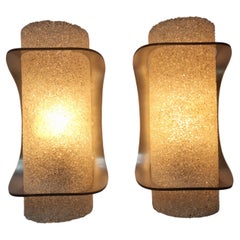 Pair of Rare Midcentury Lucite Wall Lamps, Italy, 1970s