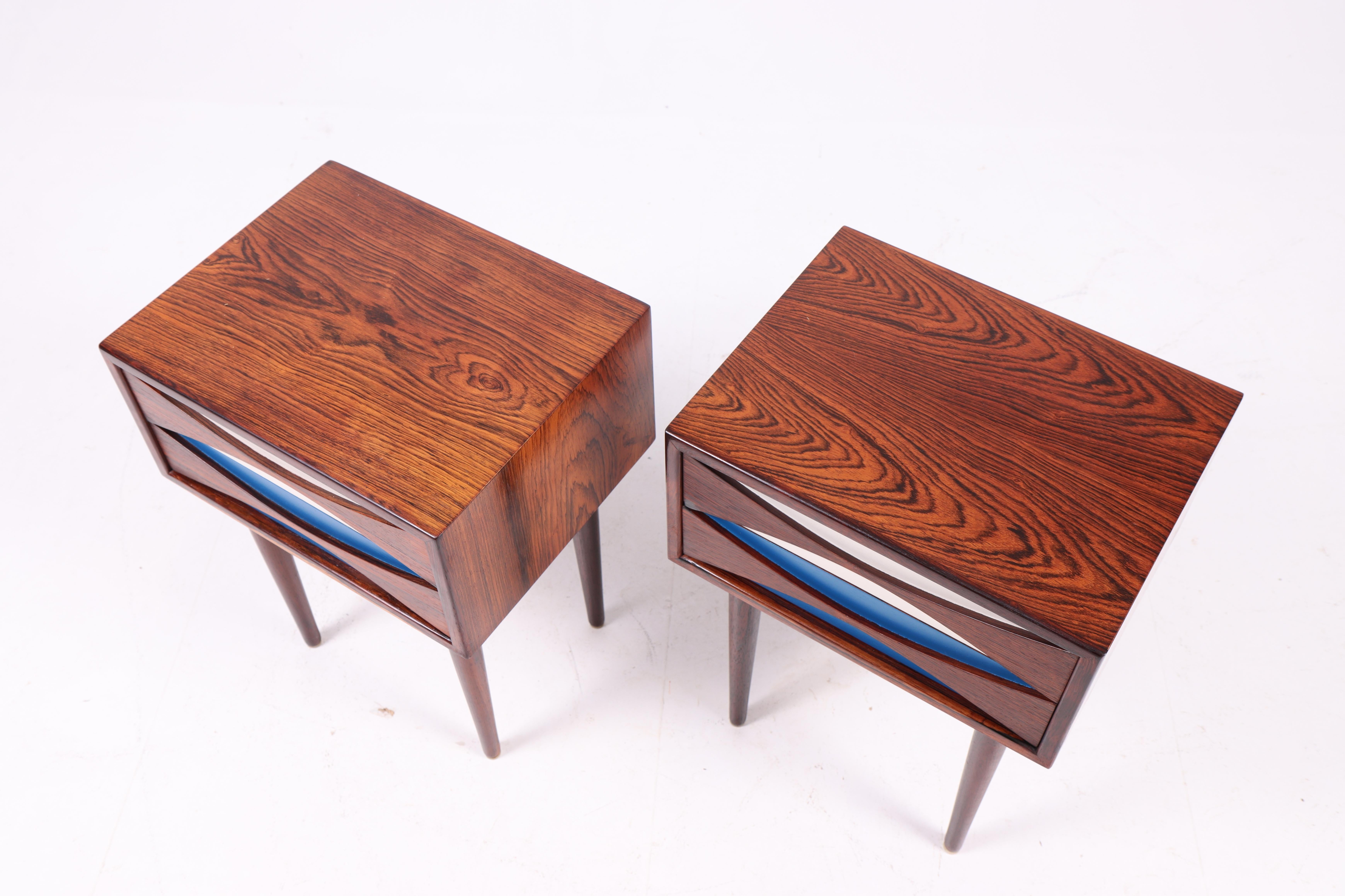 Pair of Rare Midcentury Nightstands in Rosewood by Niels Clausen, 1960s In Good Condition For Sale In Lejre, DK