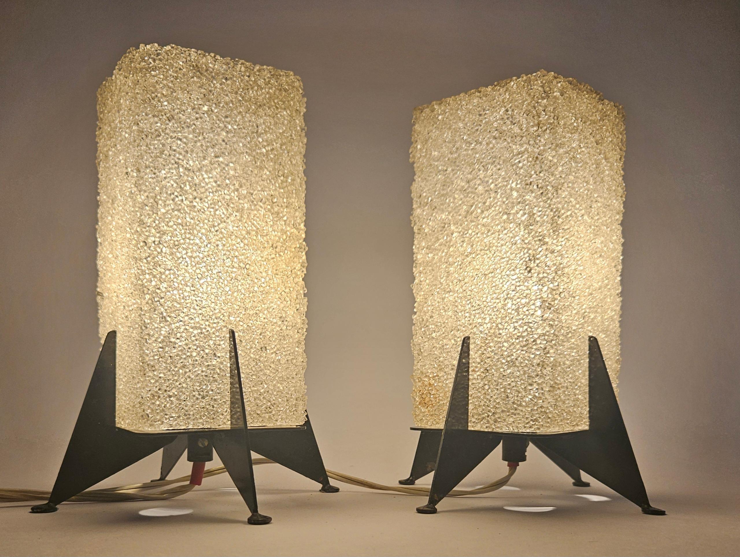 Paar seltene Tischlampen aus der Mitte des Jahrhunderts Pokrok Zilina, Rakete, 1970er Jahre im Angebot 6