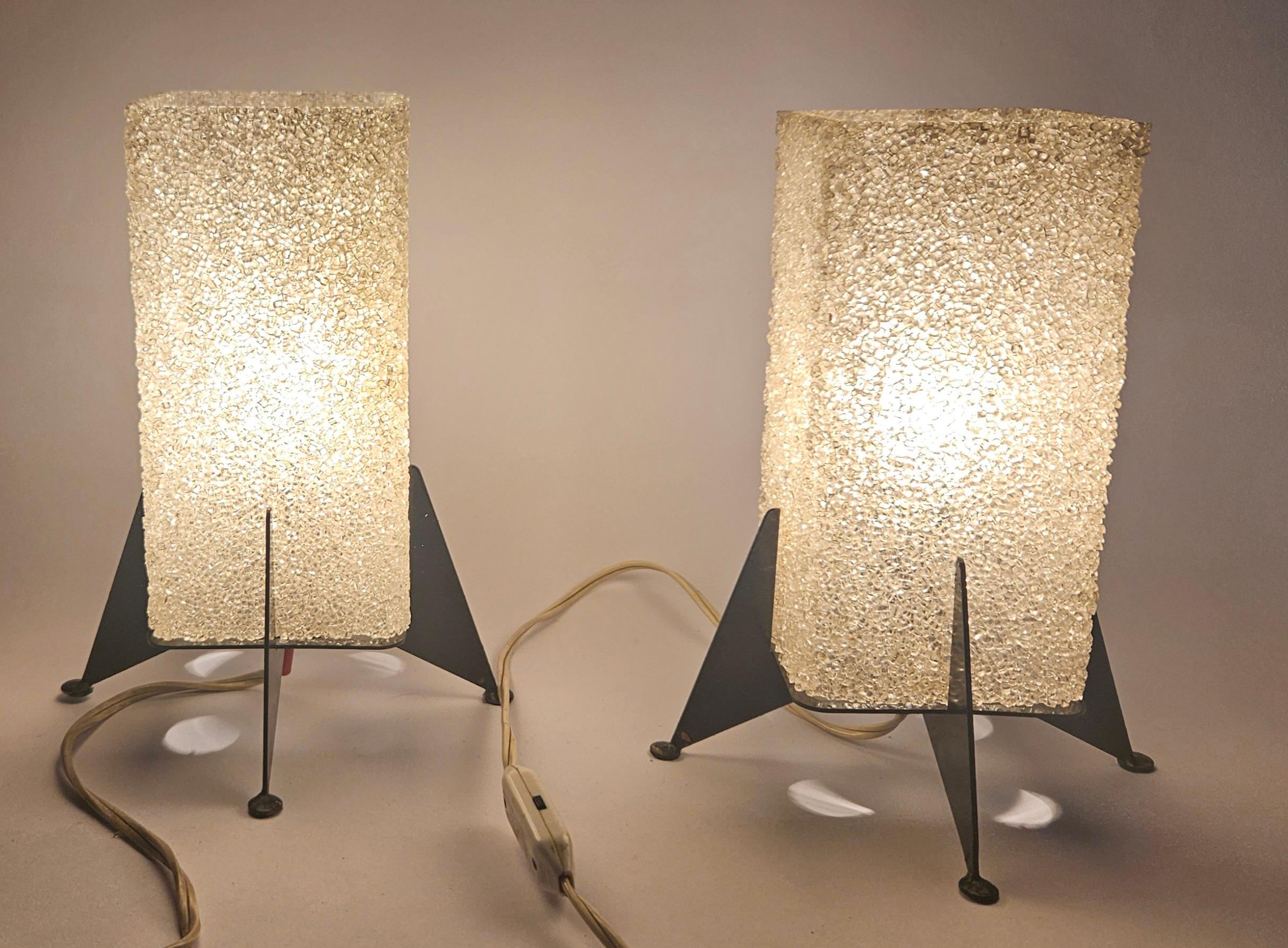 Paar seltene Tischlampen aus der Mitte des Jahrhunderts Pokrok Zilina, Rakete, 1970er Jahre im Angebot 7