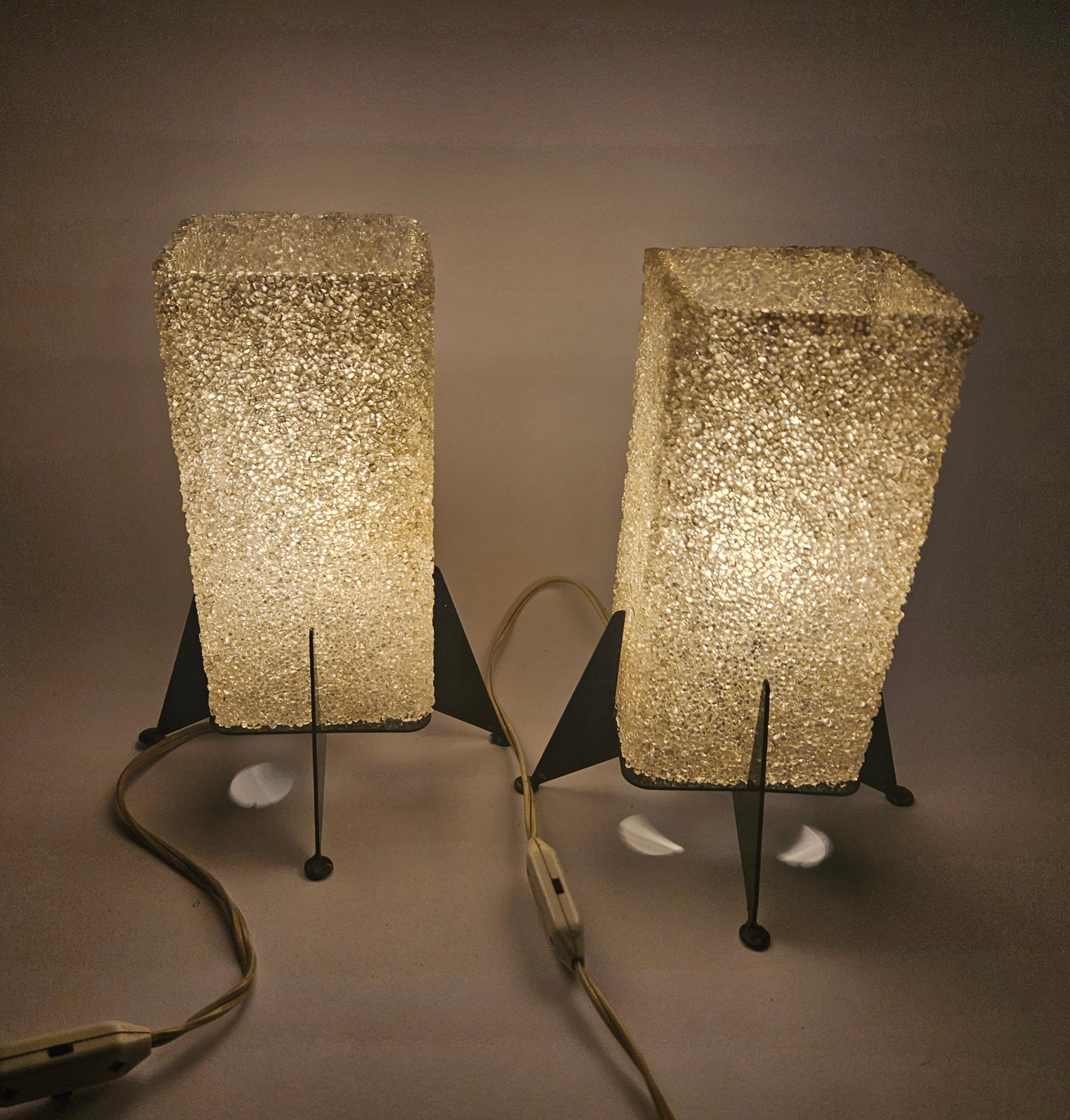 Paar seltene Tischlampen aus der Mitte des Jahrhunderts Pokrok Zilina, Rakete, 1970er Jahre im Angebot 8