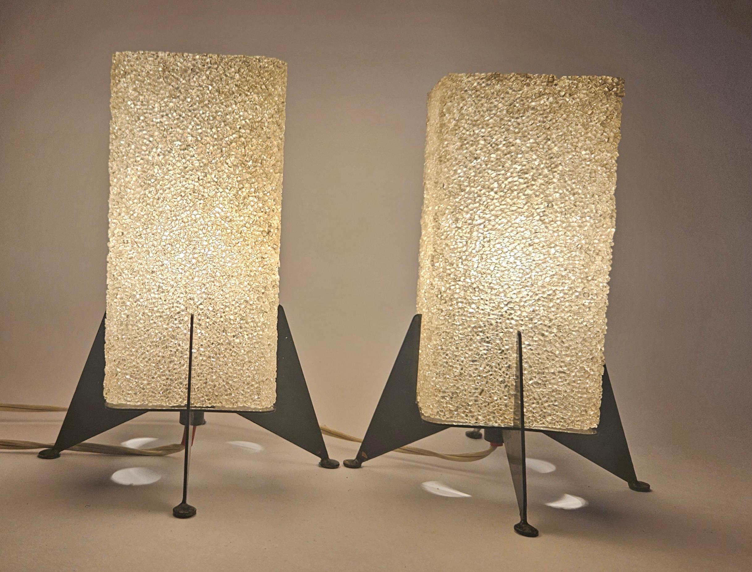 Paar seltene Tischlampen aus der Mitte des Jahrhunderts Pokrok Zilina, Rakete, 1970er Jahre im Angebot 9