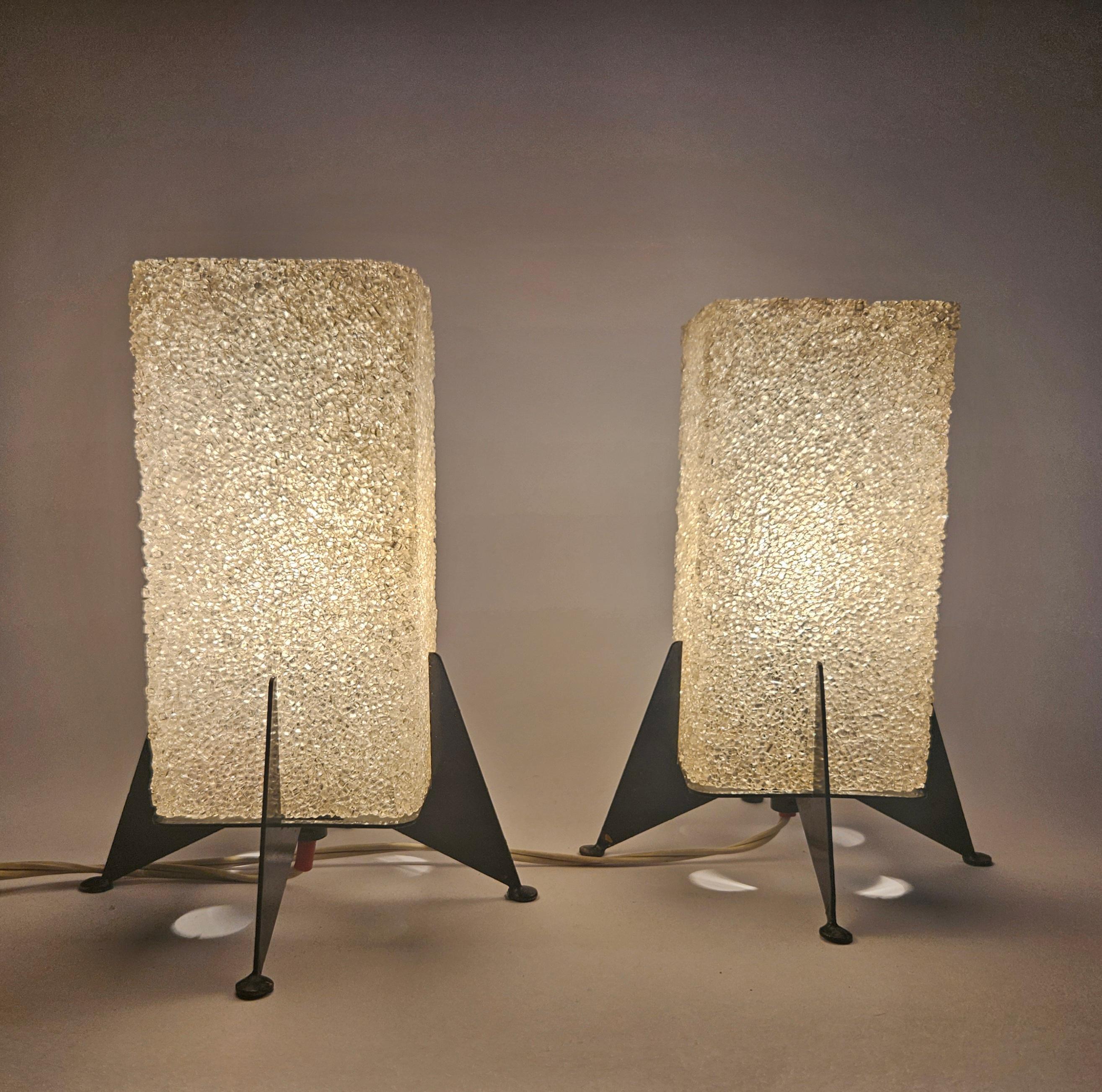 Paar seltene Tischlampen aus der Mitte des Jahrhunderts Pokrok Zilina, Rakete, 1970er Jahre im Angebot 2