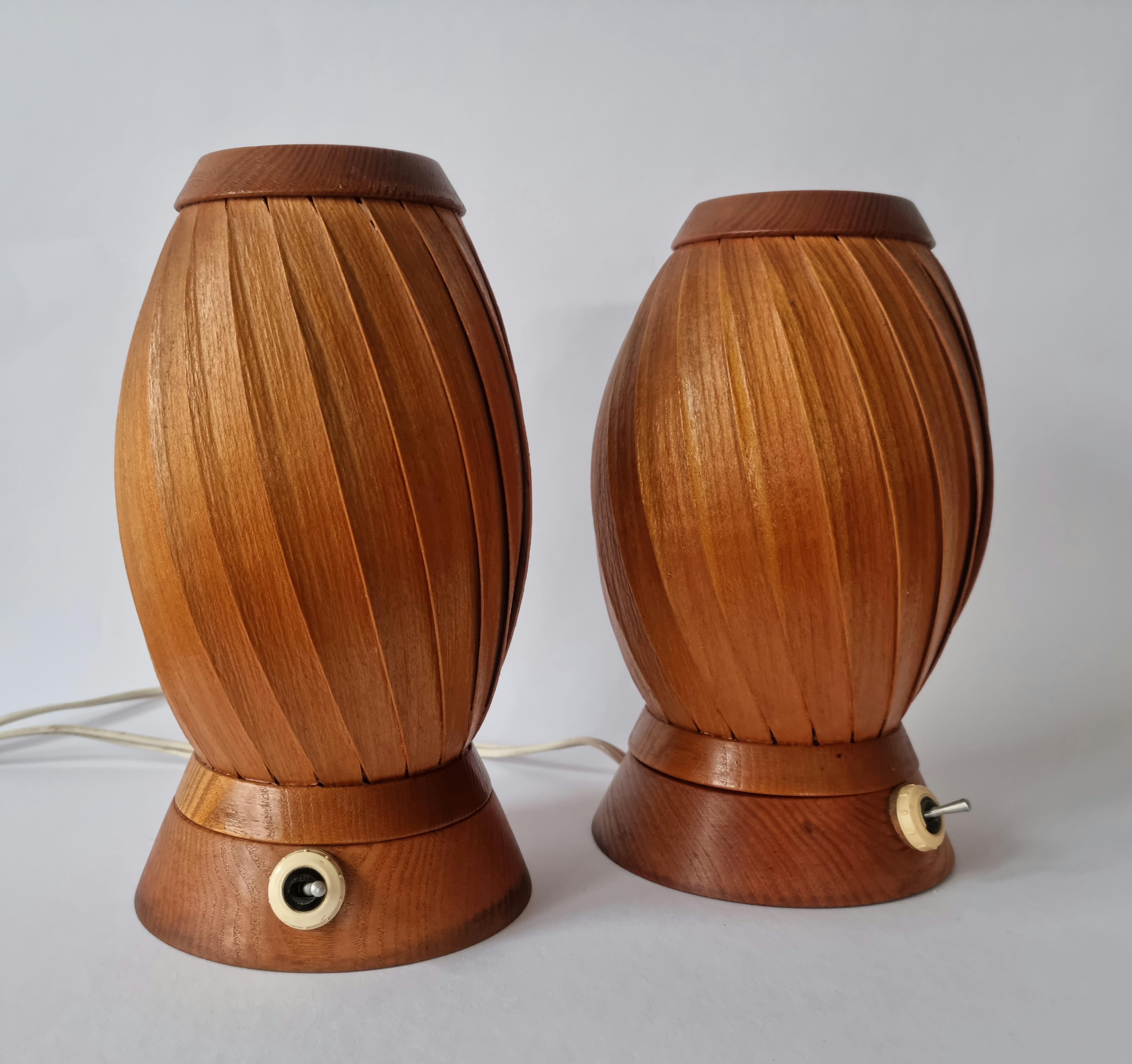 Mid-Century Modern Pair of Rare Midcentury Table Lamps ULUV, 1960s For Sale