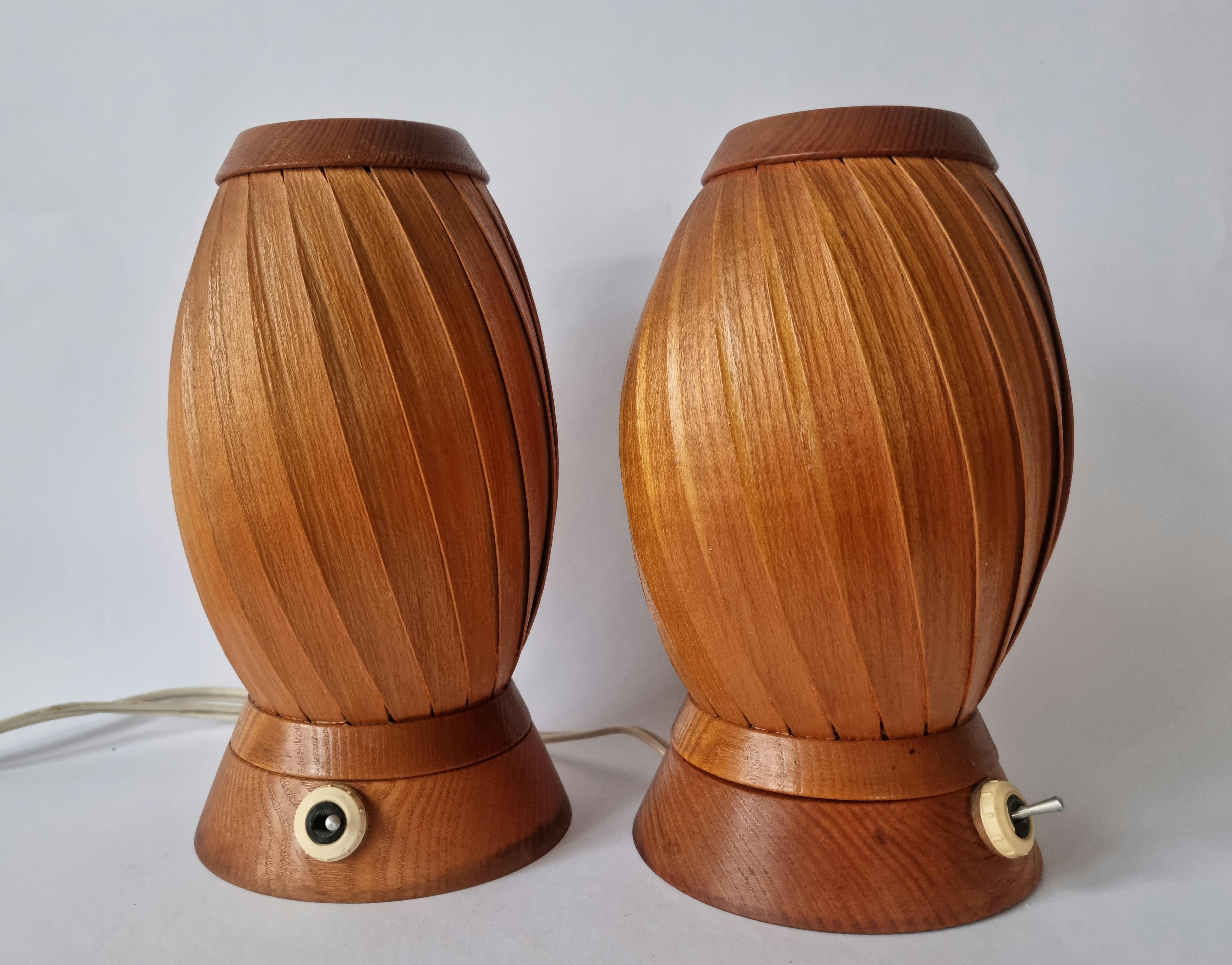 Czech Pair of Rare Midcentury Table Lamps ULUV, 1960s For Sale