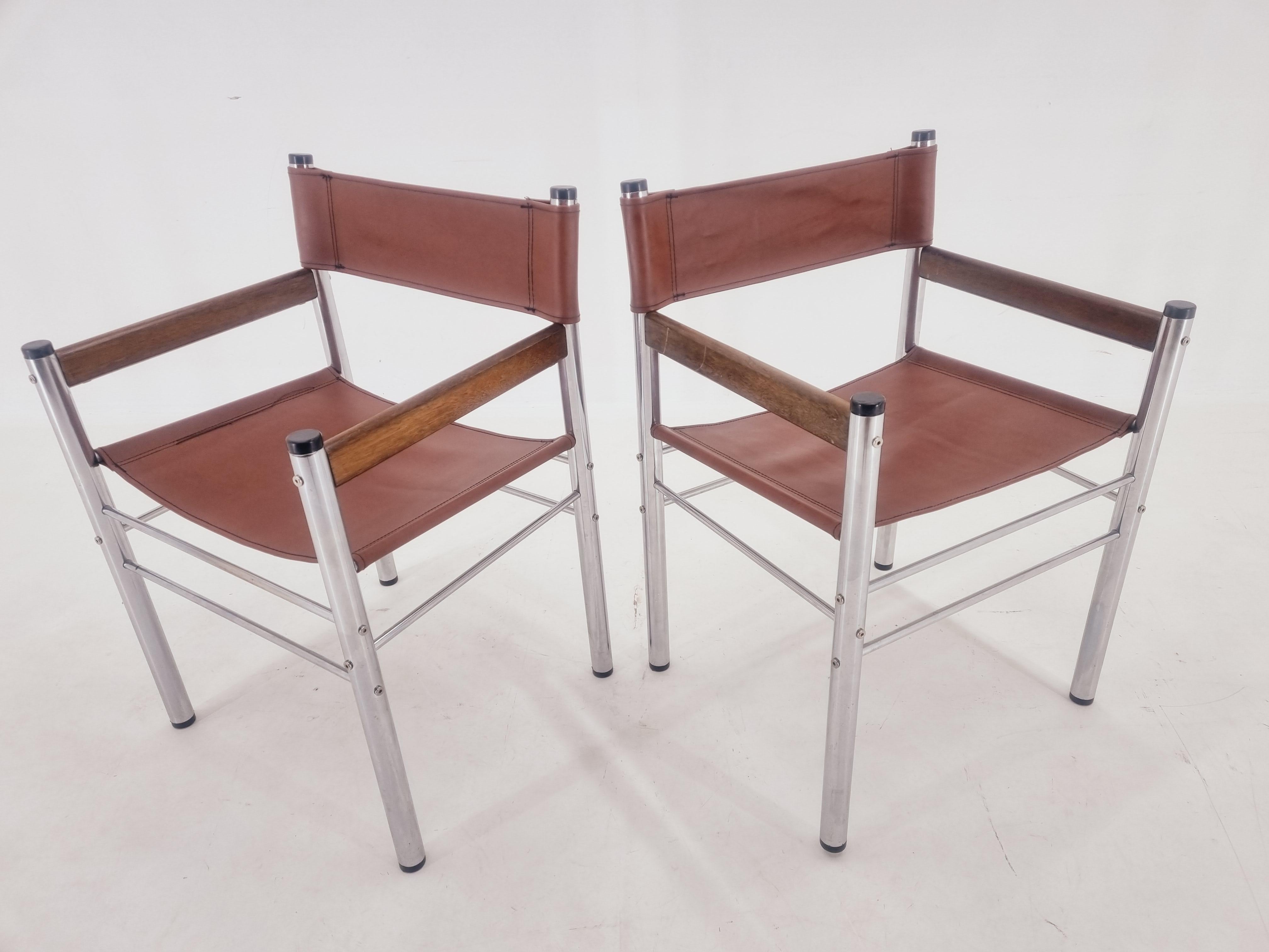 Pair of Rare Midcentury Tubular Design Armchairs, Germany, 1970s For Sale 5