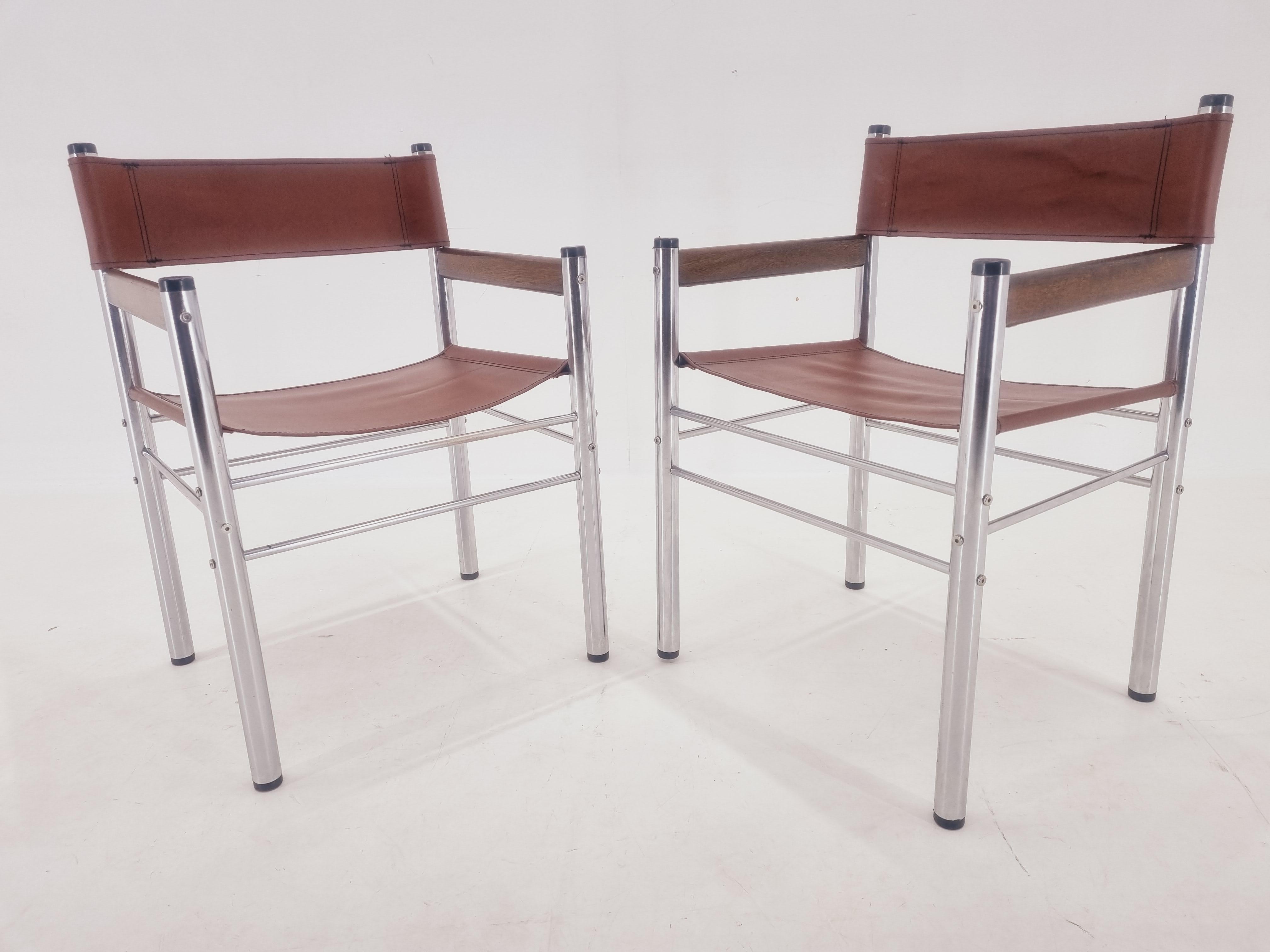 Pair of Rare Midcentury Tubular Design Armchairs, Germany, 1970s For Sale 12