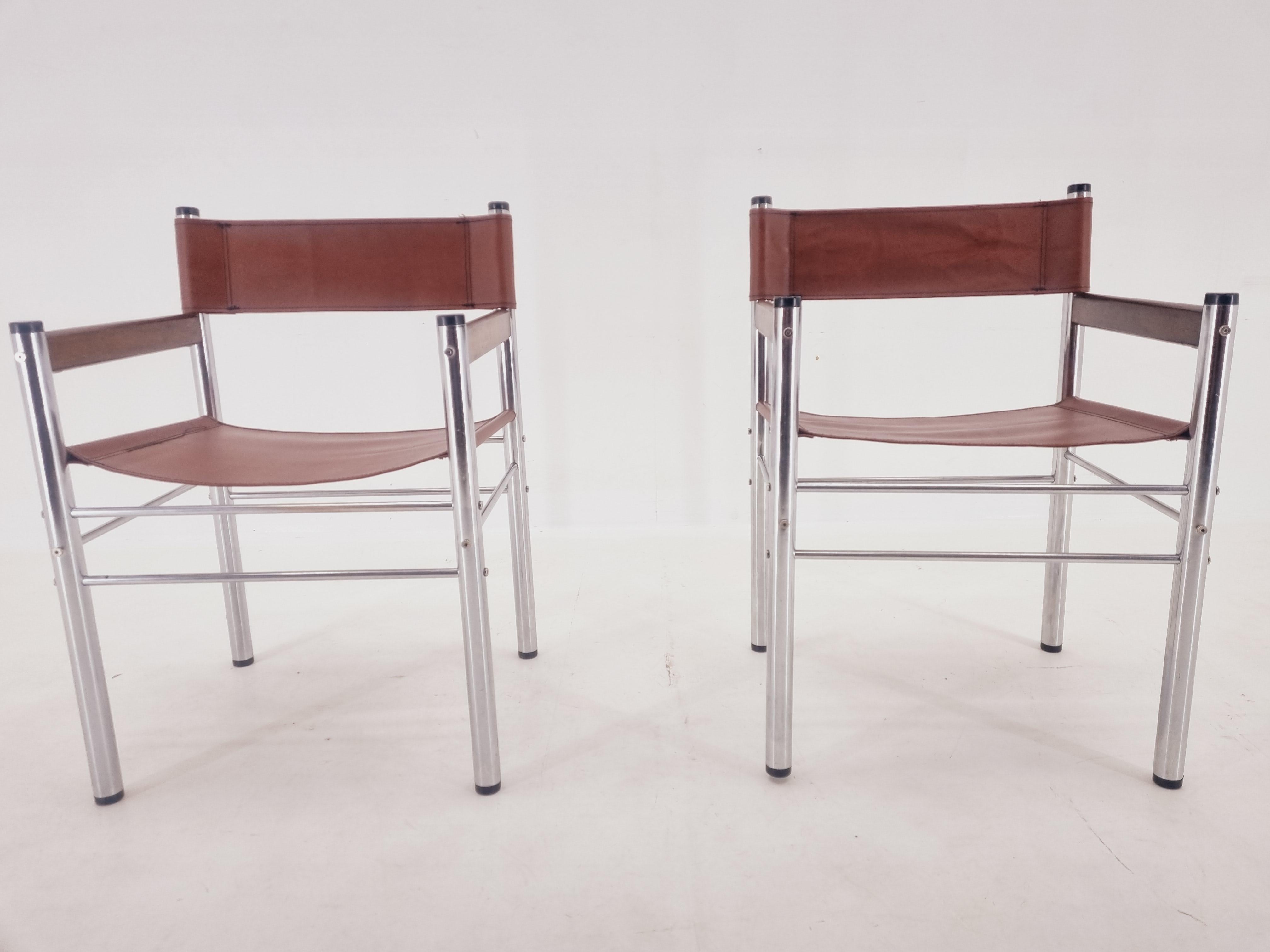 Pair of Rare Midcentury Tubular Design Armchairs, Germany, 1970s For Sale 3