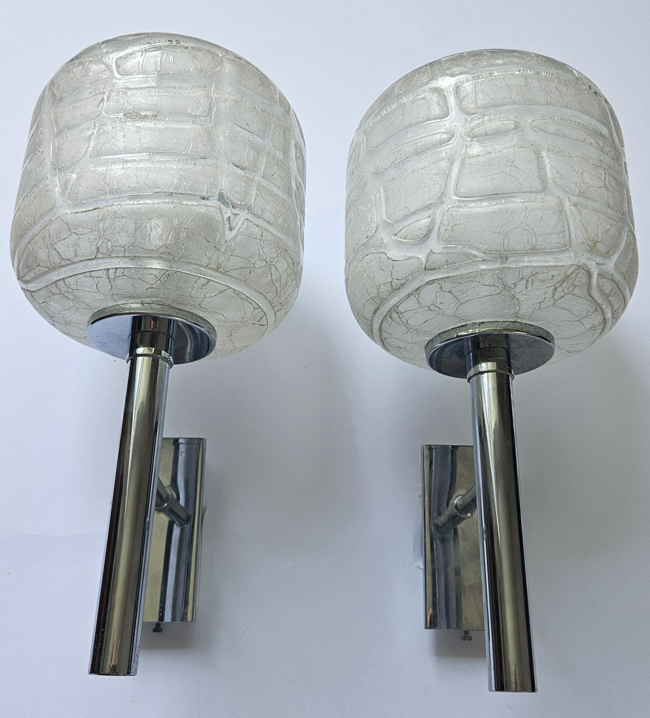 Paar seltene Wandlampen Doria Leuchten Germany, Deutschland, 1970er Jahre (Ende des 20. Jahrhunderts) im Angebot