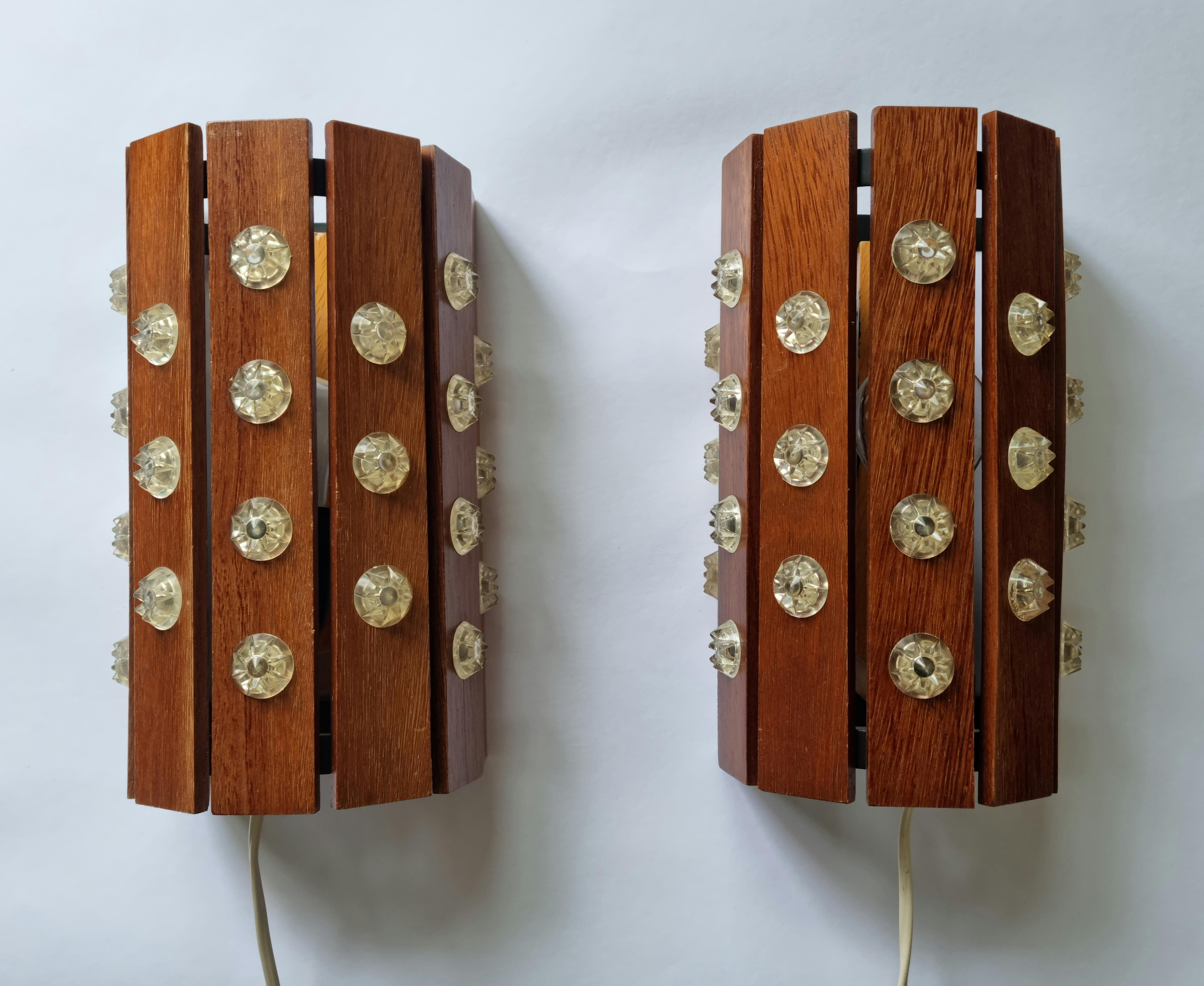Pair of Rare Midcentury Wall Lamps, Verner Schou, Denmark, 1970s For Sale 3