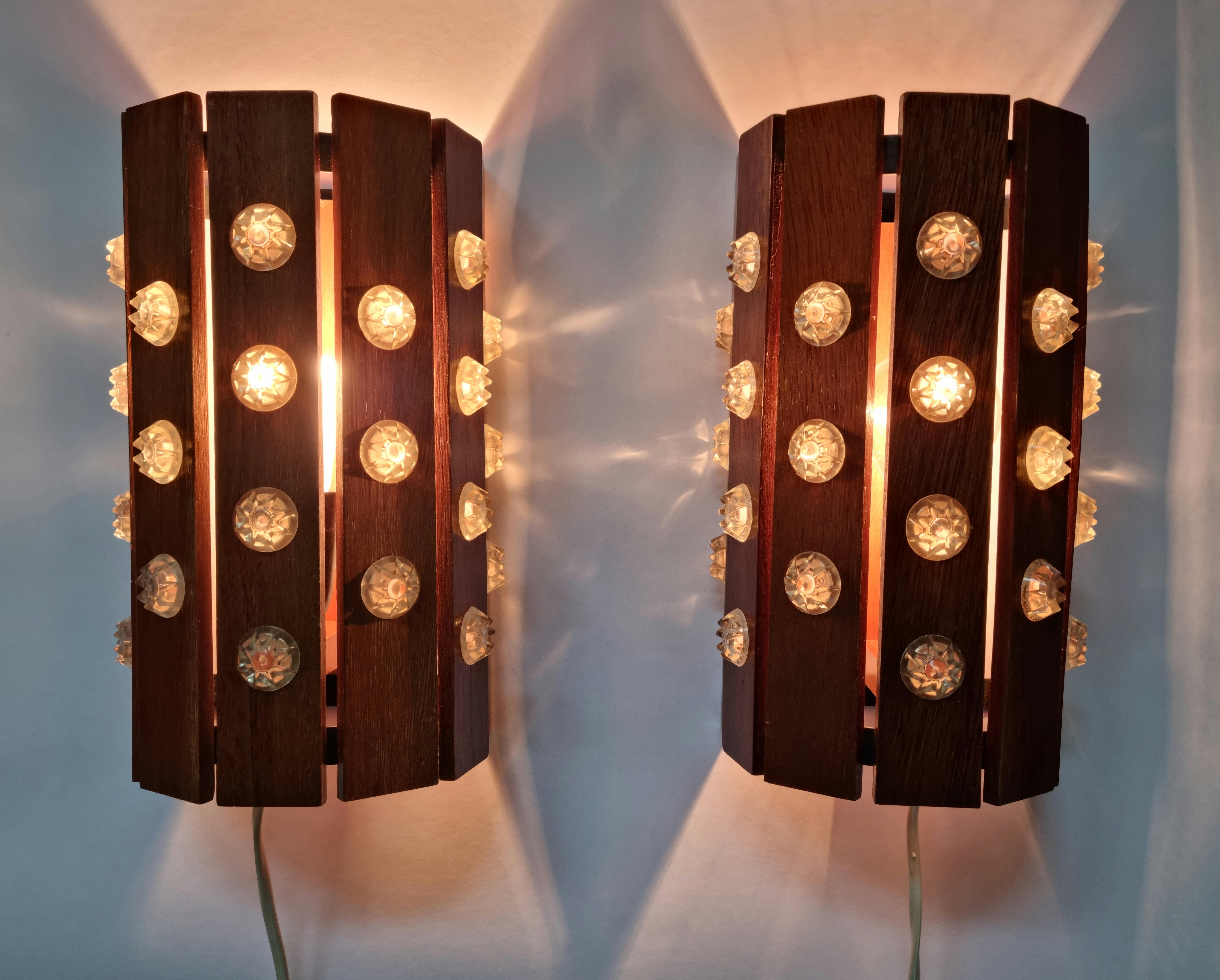 Pair of Rare Midcentury Wall Lamps, Verner Schou, Denmark, 1970s For Sale 6