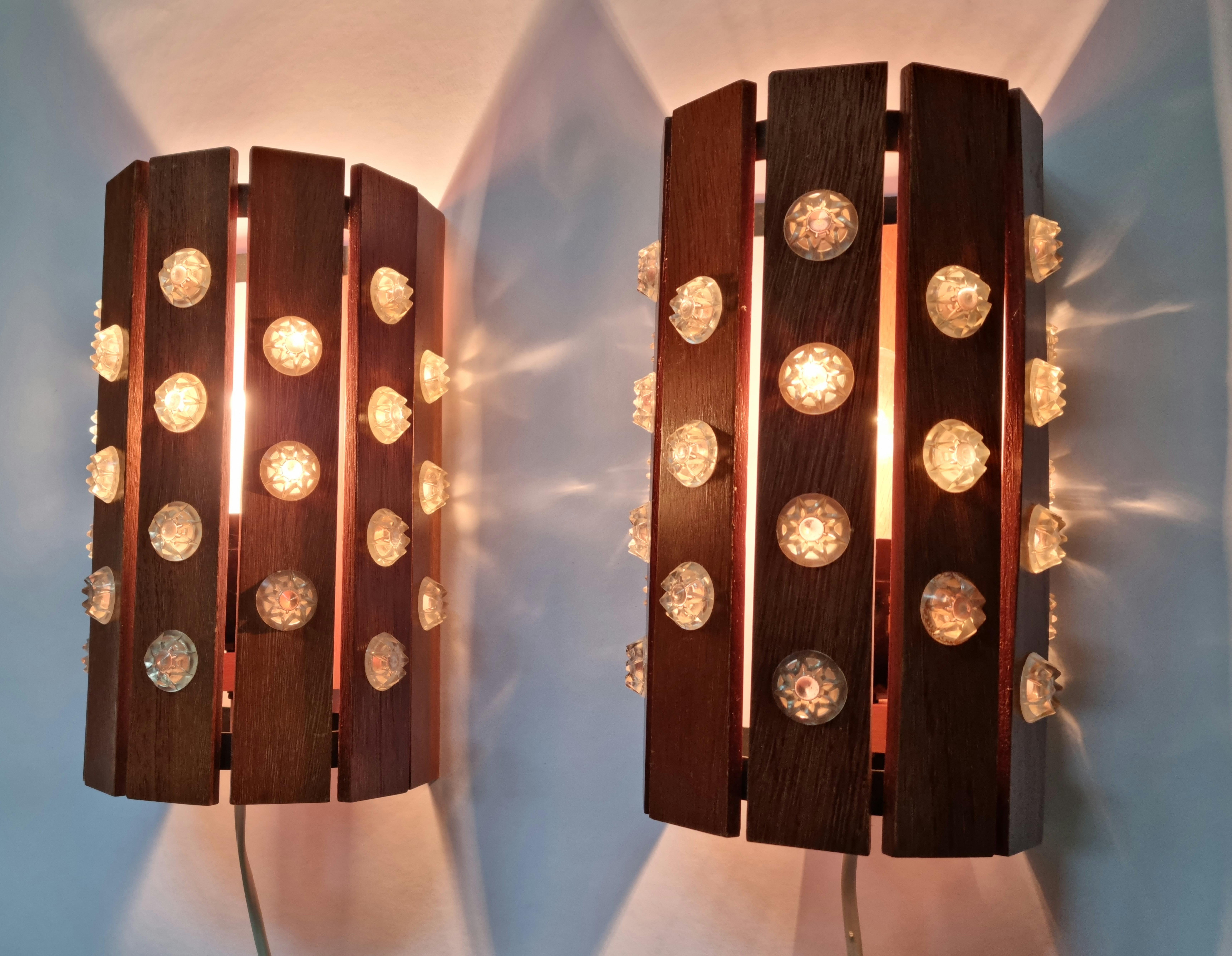 Pair of Rare Midcentury Wall Lamps, Verner Schou, Denmark, 1970s For Sale 7