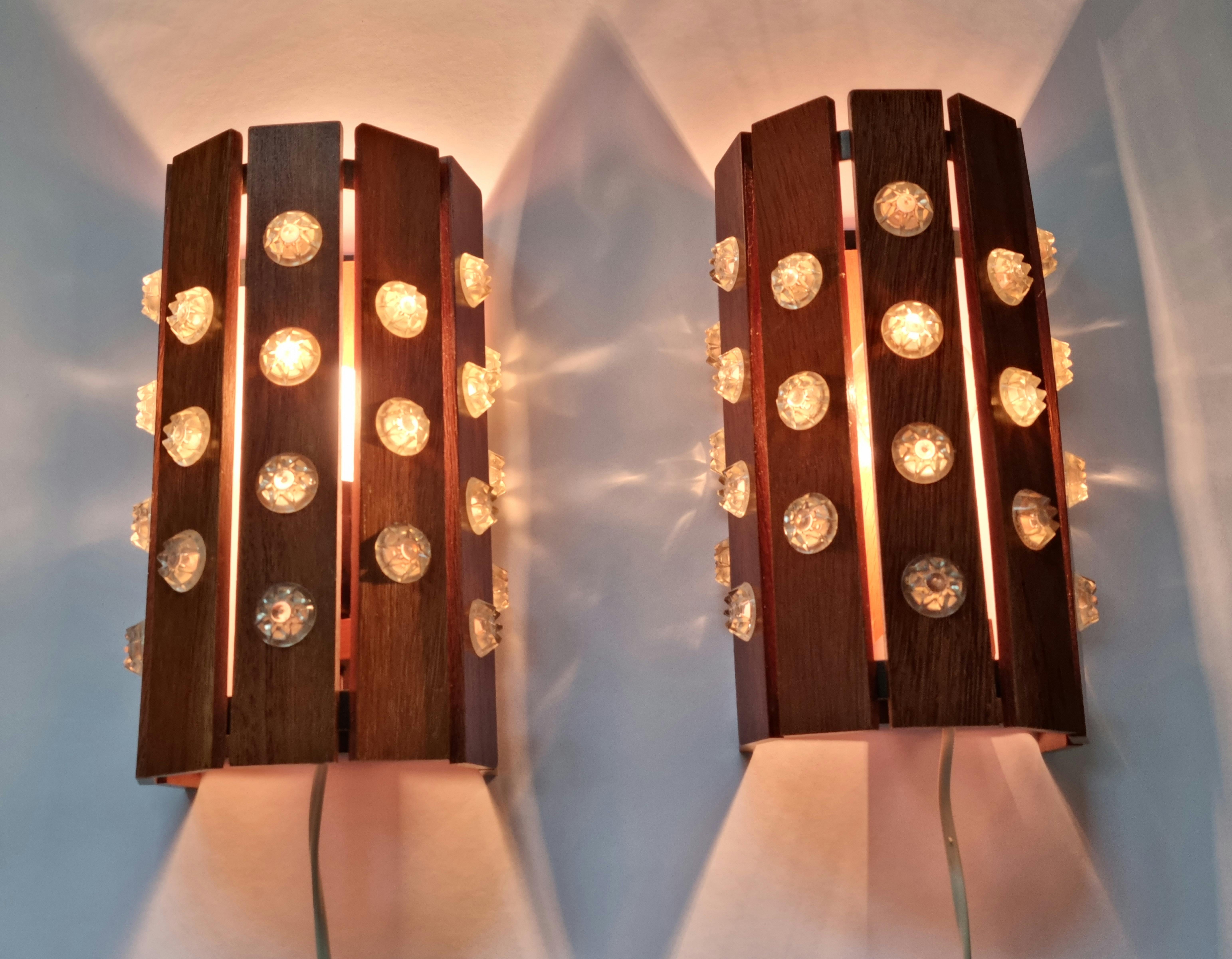 Pair of Rare Midcentury Wall Lamps, Verner Schou, Denmark, 1970s For Sale 8