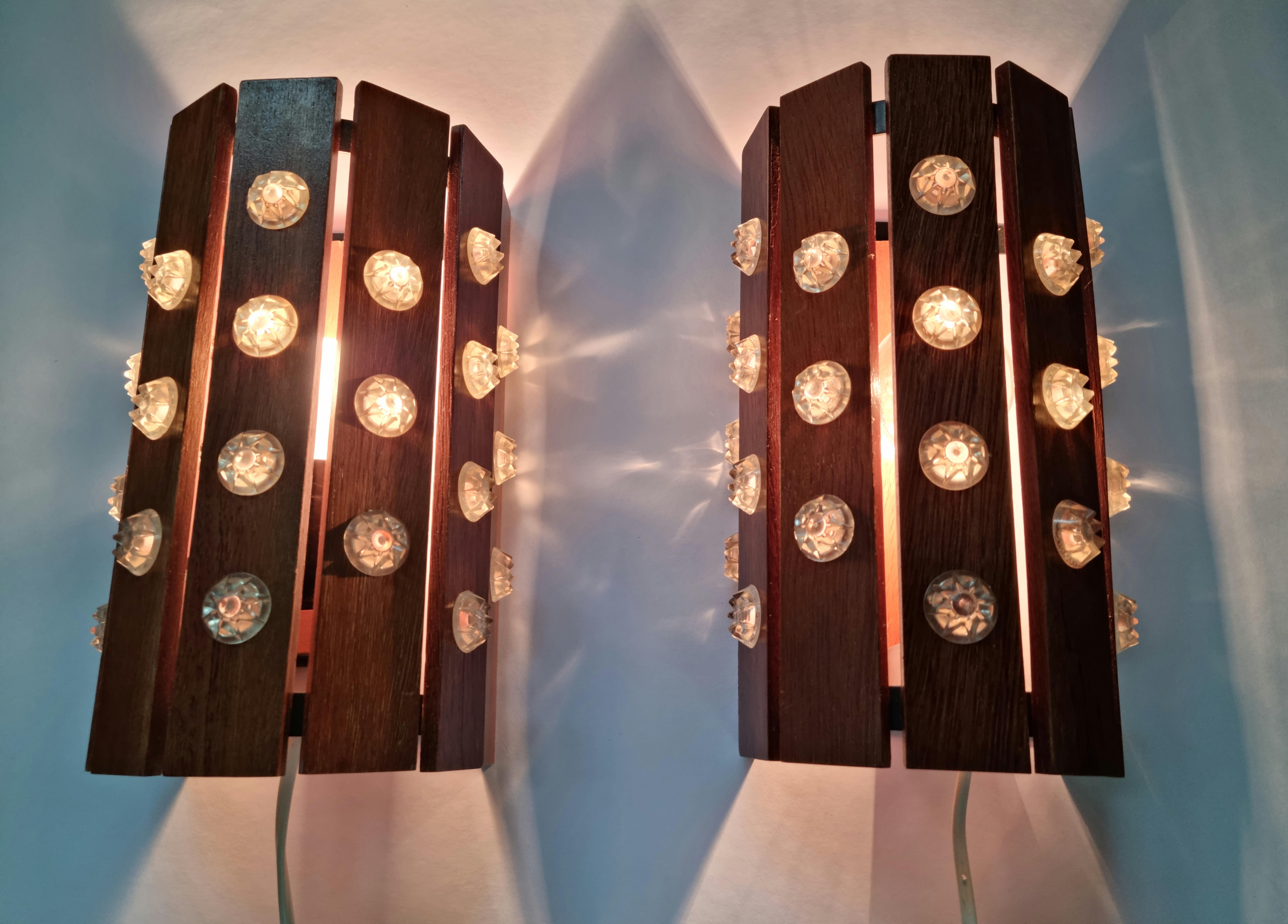 Pair of Rare Midcentury Wall Lamps, Verner Schou, Denmark, 1970s For Sale 9