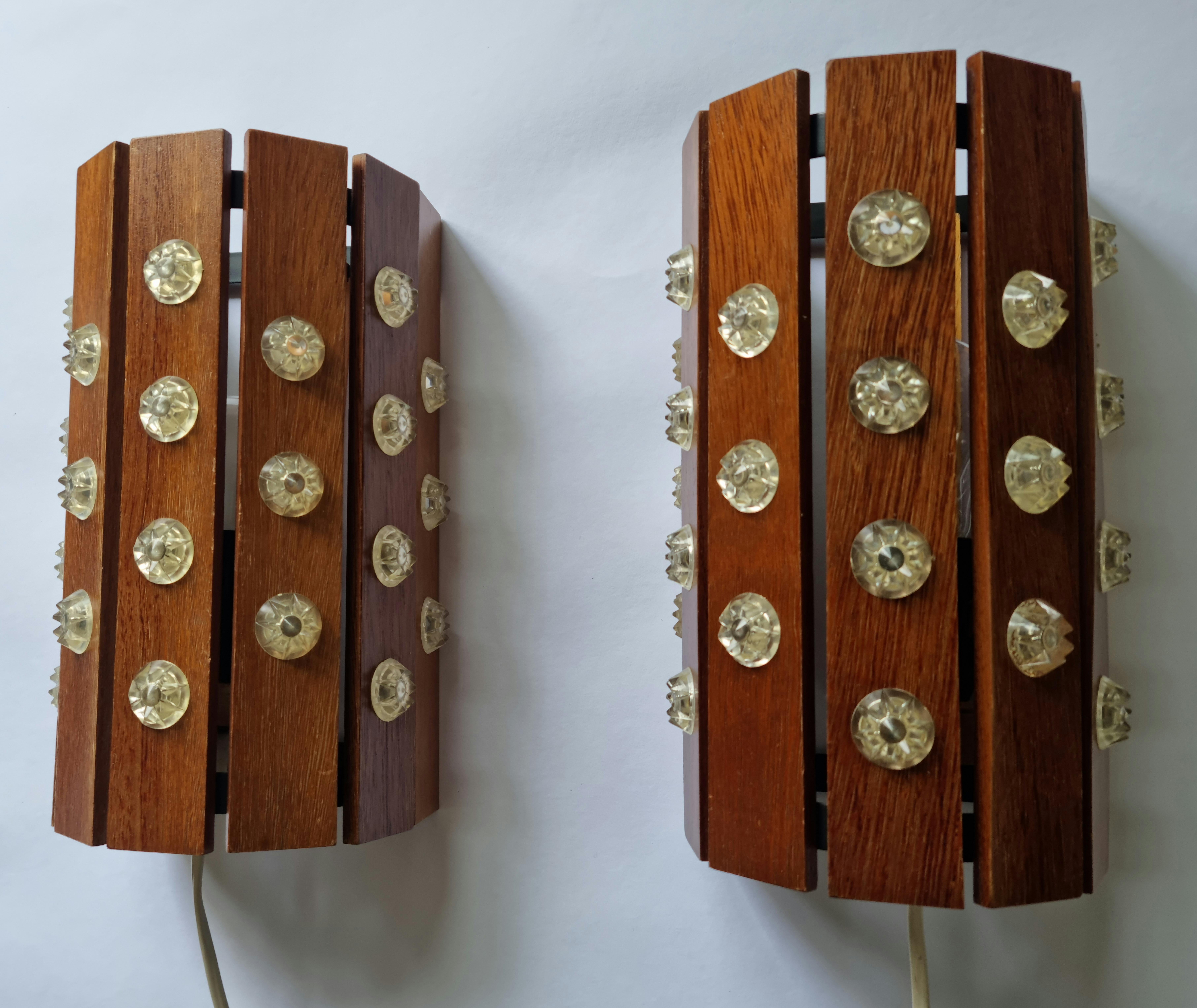 Pair of Rare Midcentury Wall Lamps, Verner Schou, Denmark, 1970s In Good Condition For Sale In Praha, CZ