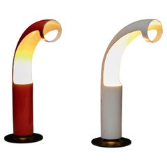 Coppia di rare lampade da tavolo minimaliste di Carlo Moretti per O-Luce, Italia, 1967