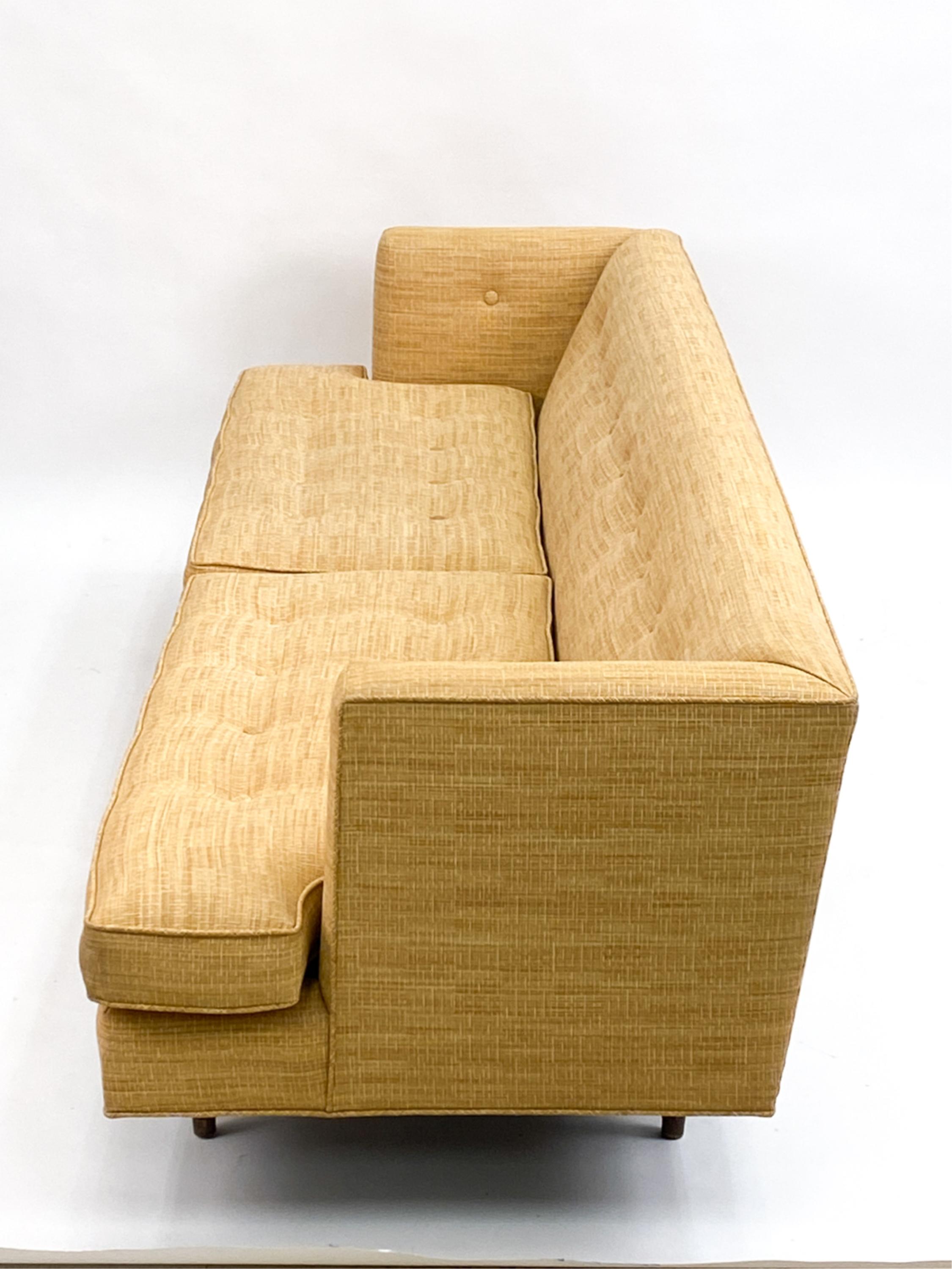 Brass Pair of Rare Model #4907 Sofas by Edward Wormley for Dunbar, Circa 1950's For Sale