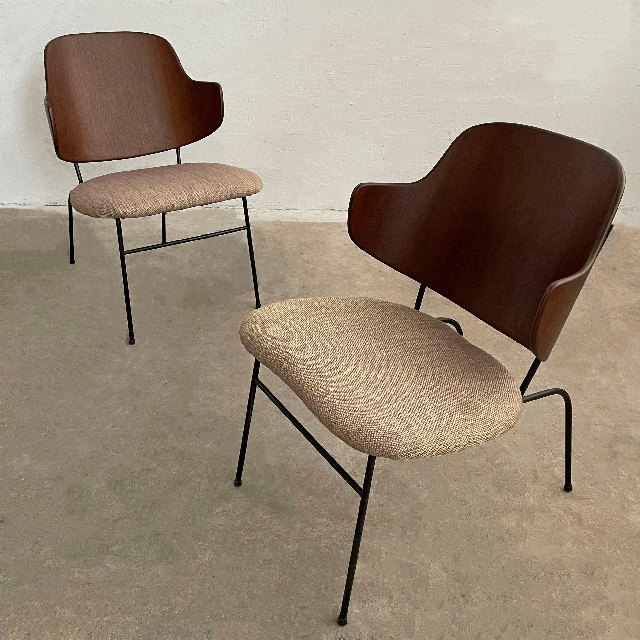 Scandinavian Modern Pair Of Rare Model Penguin Chairs By Ib Kofod-Larsen For Selig For Sale