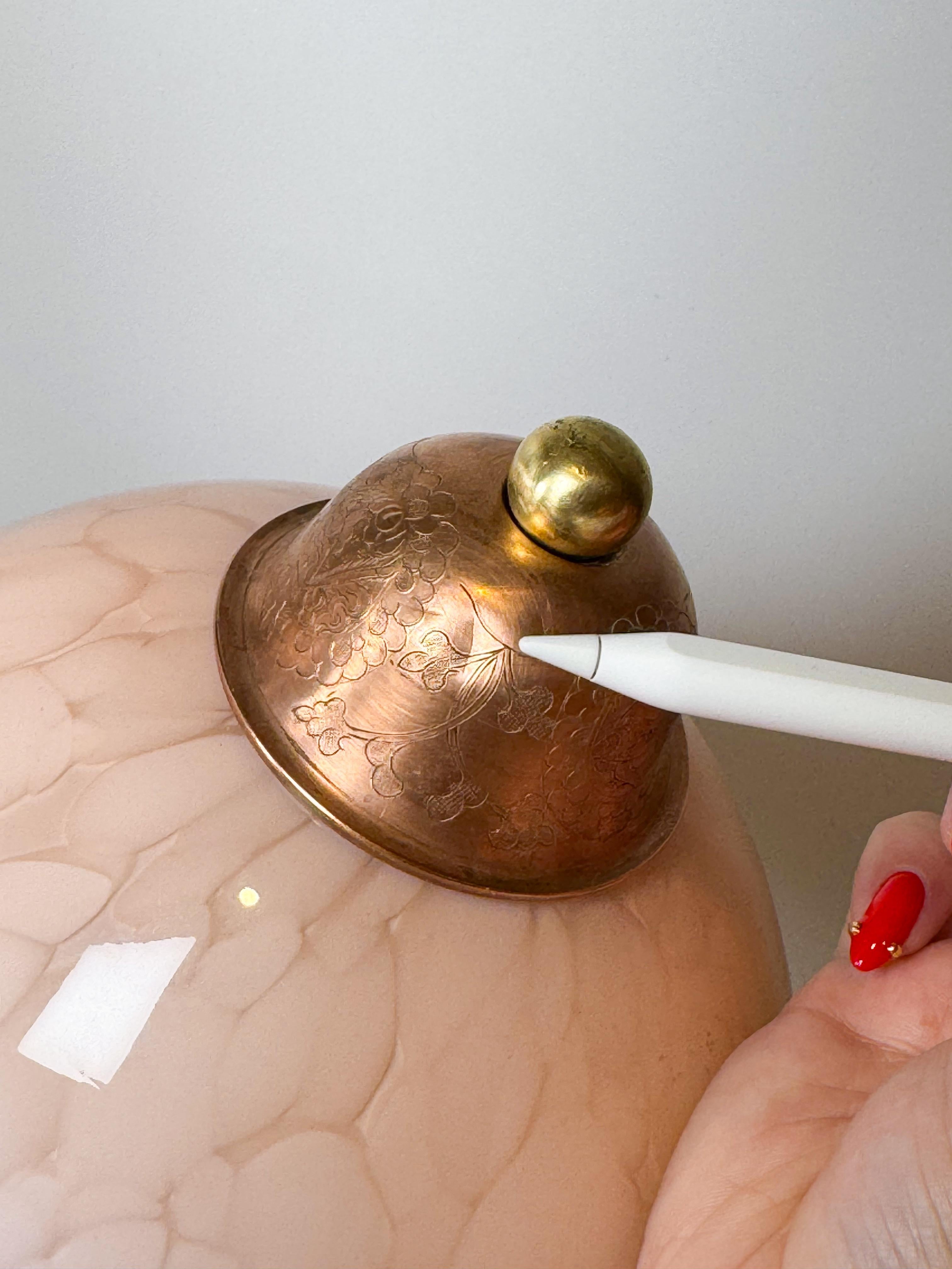 Pair of Rare Murano “Pink Clouds” Mushroom Lamps  Art Nouveau Italy 1970s For Sale 5