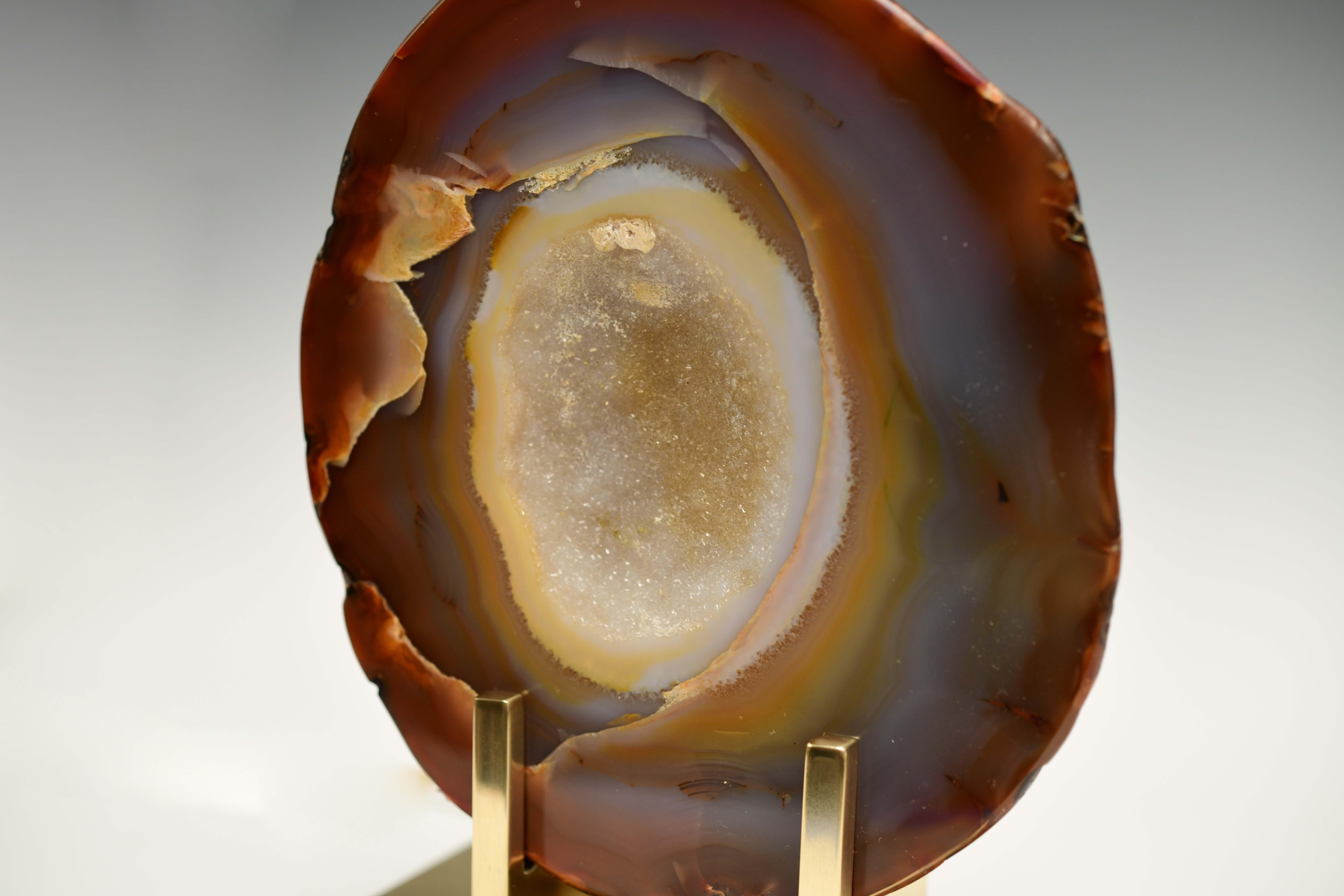 Pair of Rare Natural Agate Lamps In Excellent Condition For Sale In New York, NY