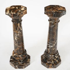 Pair of rare Noir Saint Laurent Marble Pedestals
