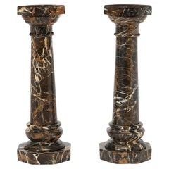 Pair of rare Noir Saint Laurent Marble Pedestals