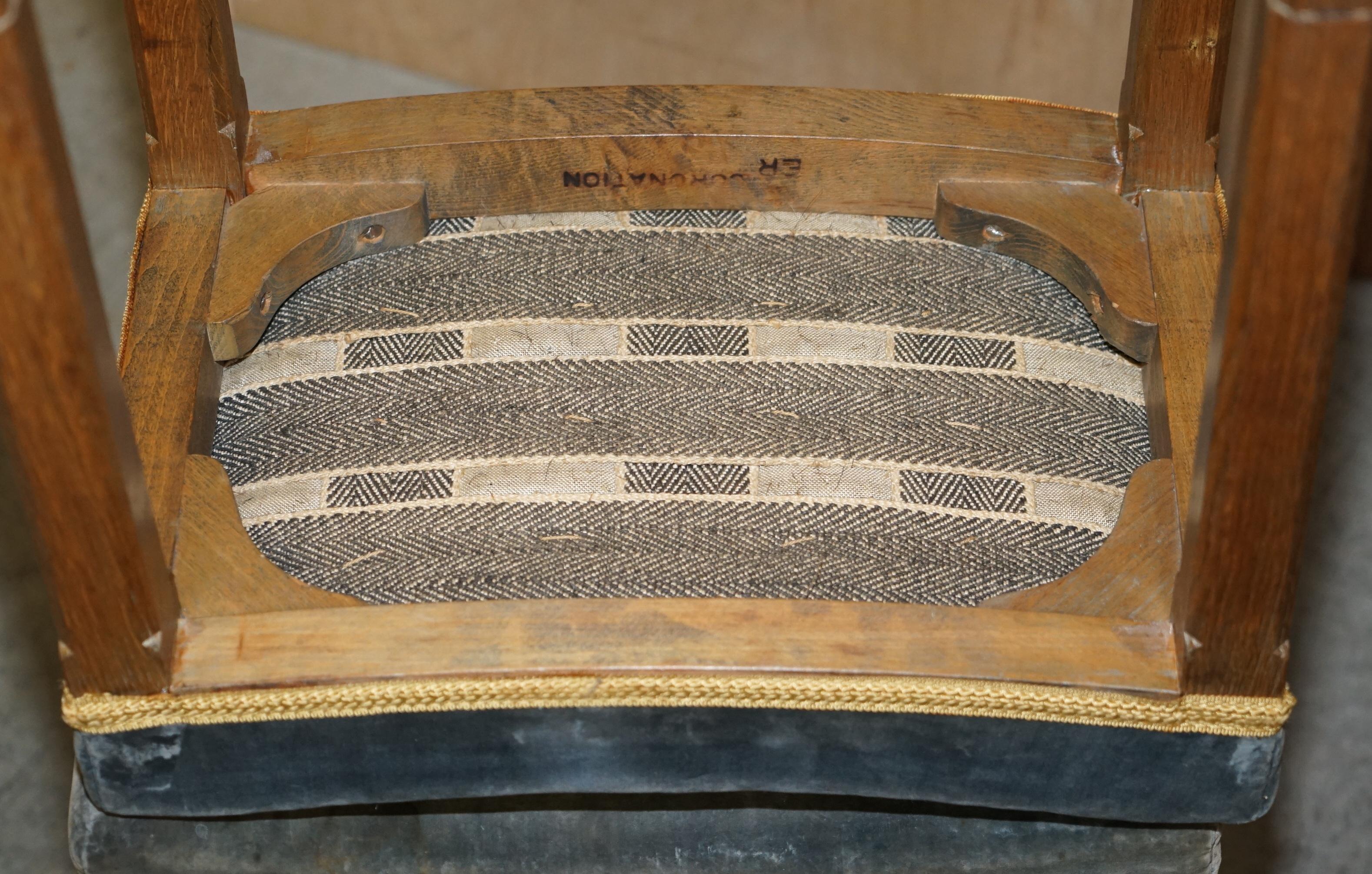 Mid-20th Century Pair of Rare Original Queen Elizabeth II 1953 Coronation Stools in Limed Oak