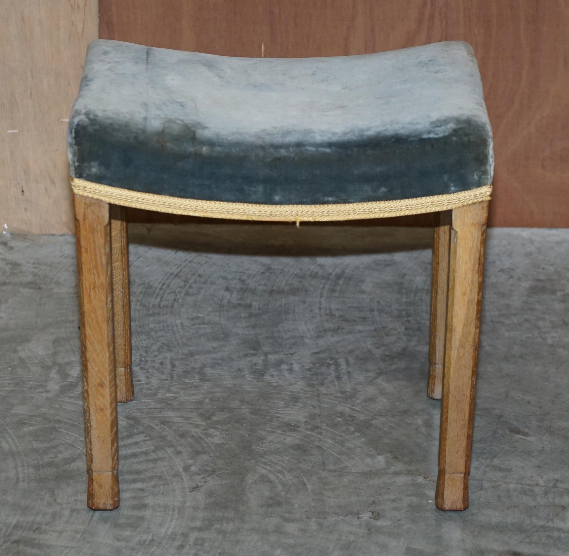 Pair of Rare Original Queen Elizabeth II 1953 Coronation Stools in Limed Oak 1