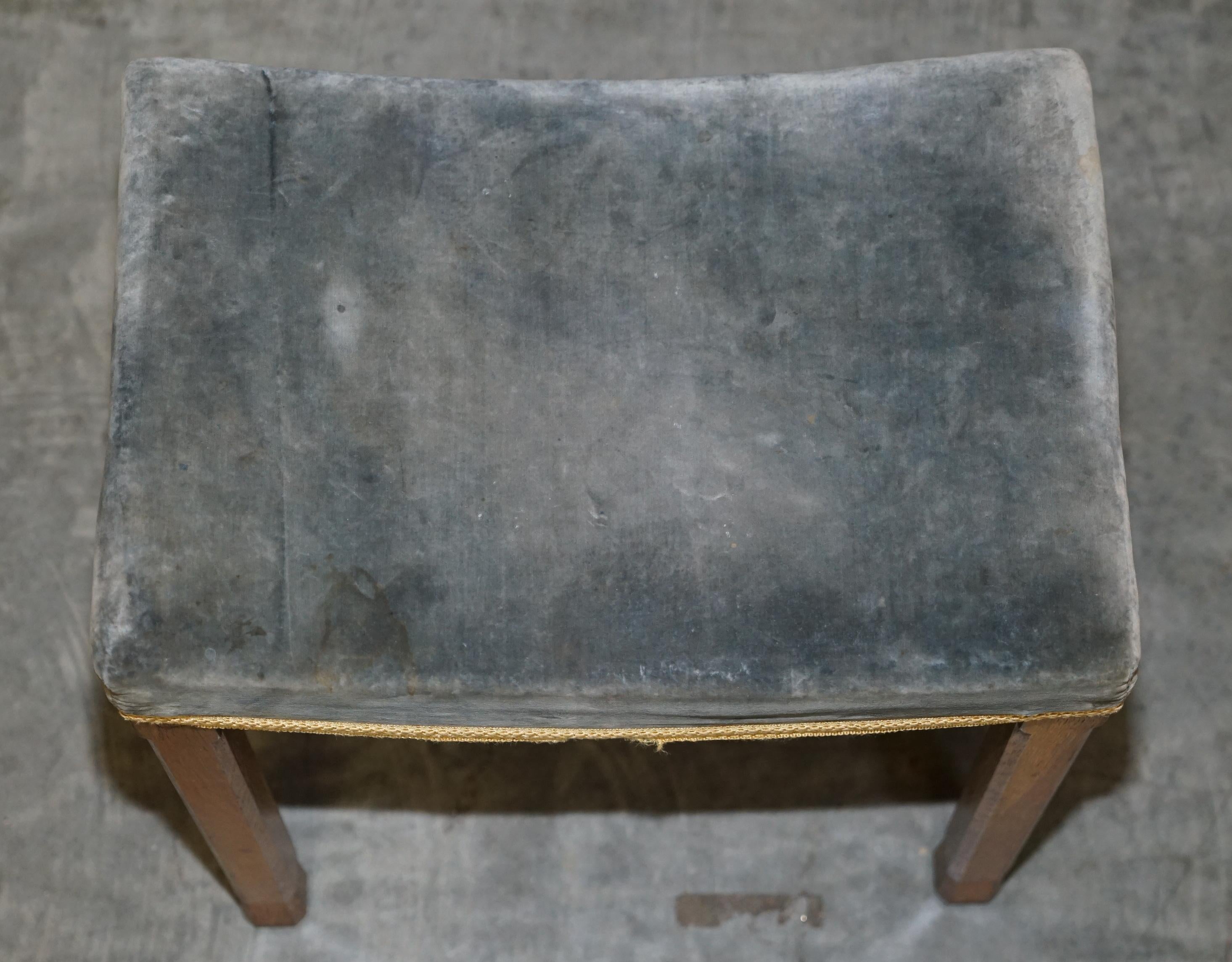Pair of Rare Original Queen Elizabeth II 1953 Coronation Stools in Limed Oak 2