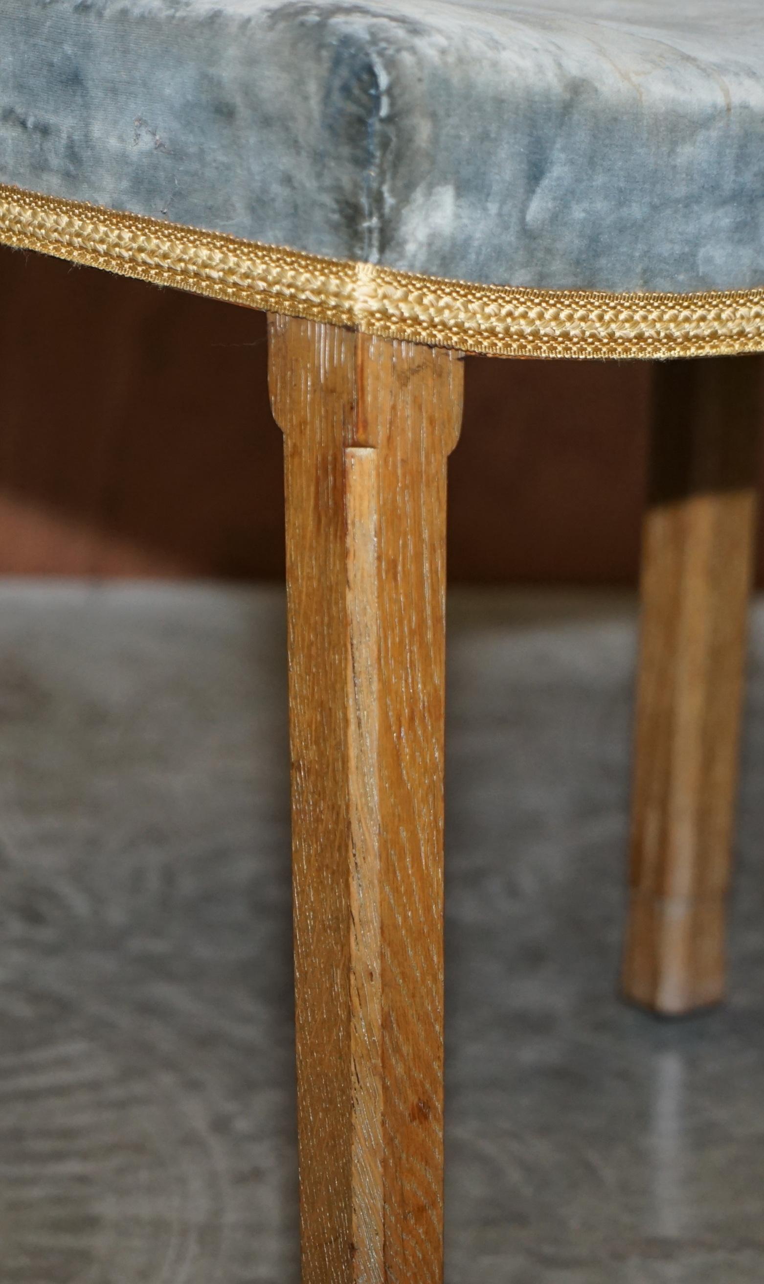 Pair of Rare Original Queen Elizabeth II 1953 Coronation Stools in Limed Oak 5