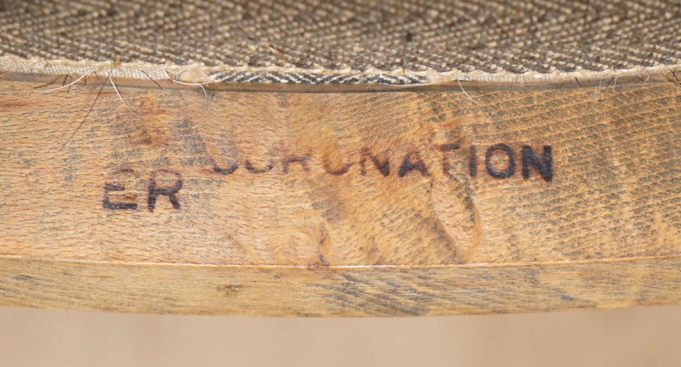 We are delighted to offer this very rare pair of original 1953 fully stamped Queen Elizabeth II Coronation stools made in limed oak by Glenister of High Wycombe 

A highly collectable pair in sublime unrestored original condition throughout, the