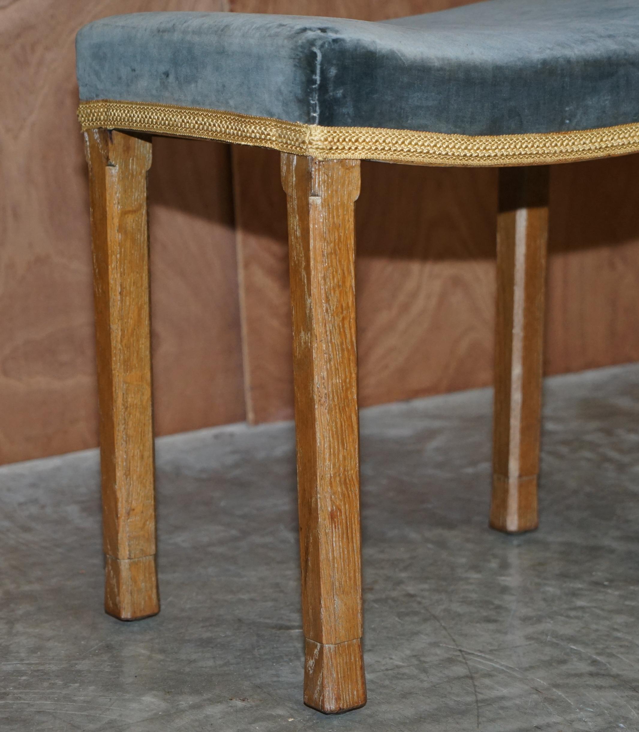 Other Pair of Rare Original Queen Elizabeth II 1953 Coronation Stools in Limed Oak