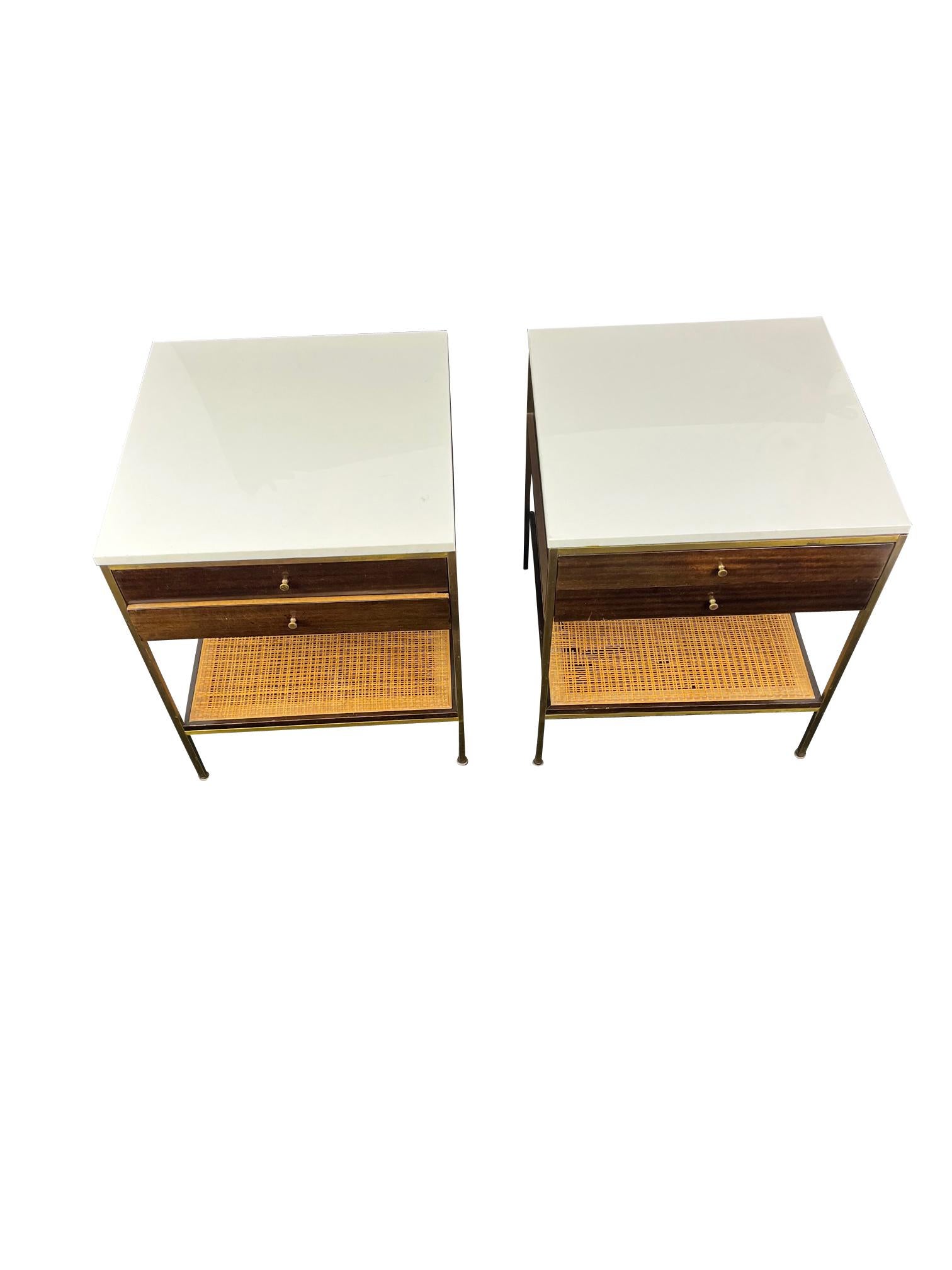 Mid-Century Modern Pair of Rare Paul McCobb for Calvin White Marble Top side Tables  For Sale