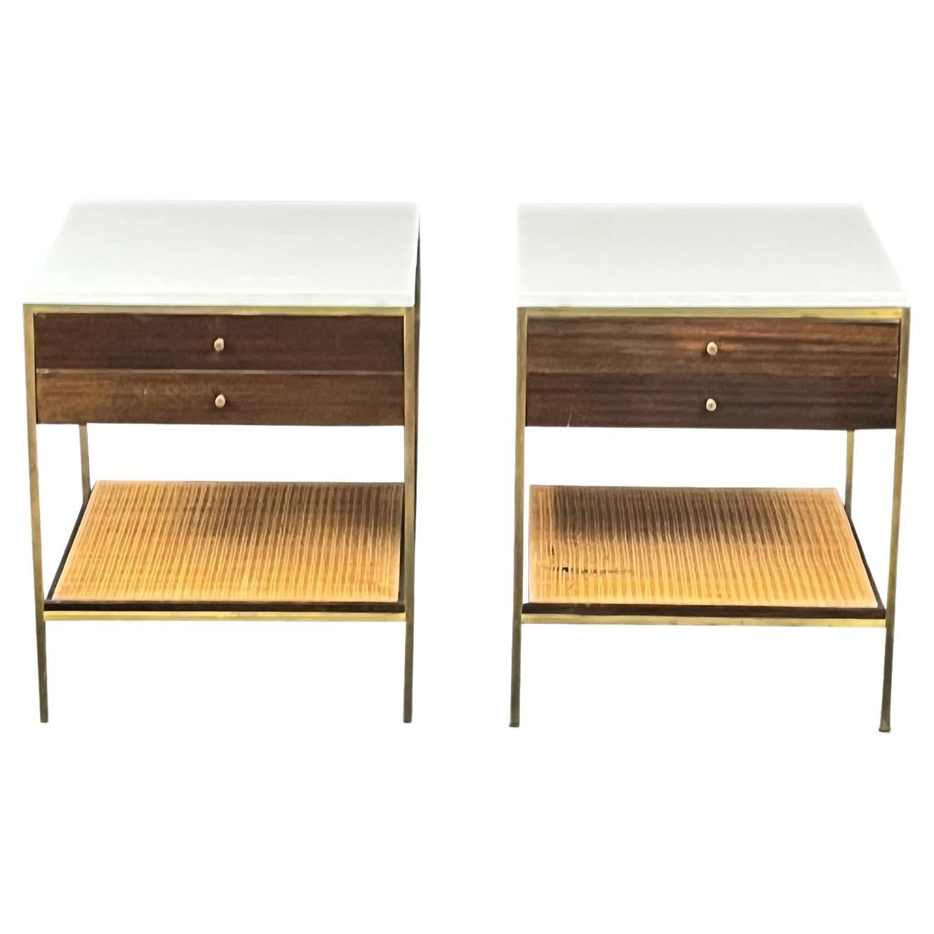 Pair of Rare Paul McCobb for Calvin White Marble Top side Tables  For Sale