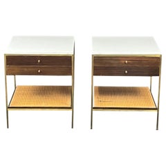Pair of Rare Paul McCobb for Calvin White Marble Top side Tables 