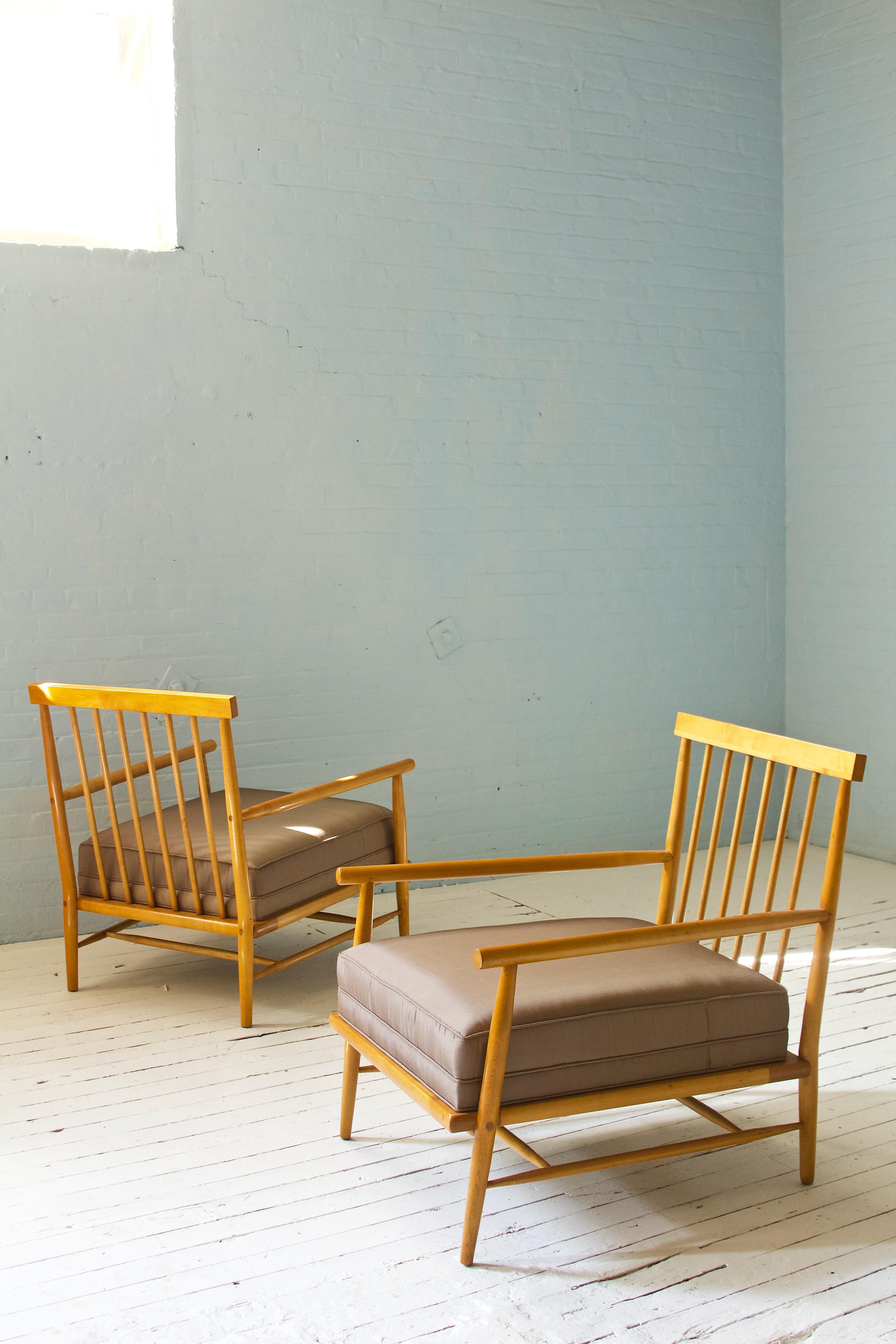 Silk Pair of Rare Paul McCobb Predictor Group Lounge Chairs by O'Hearn, 1951-1955