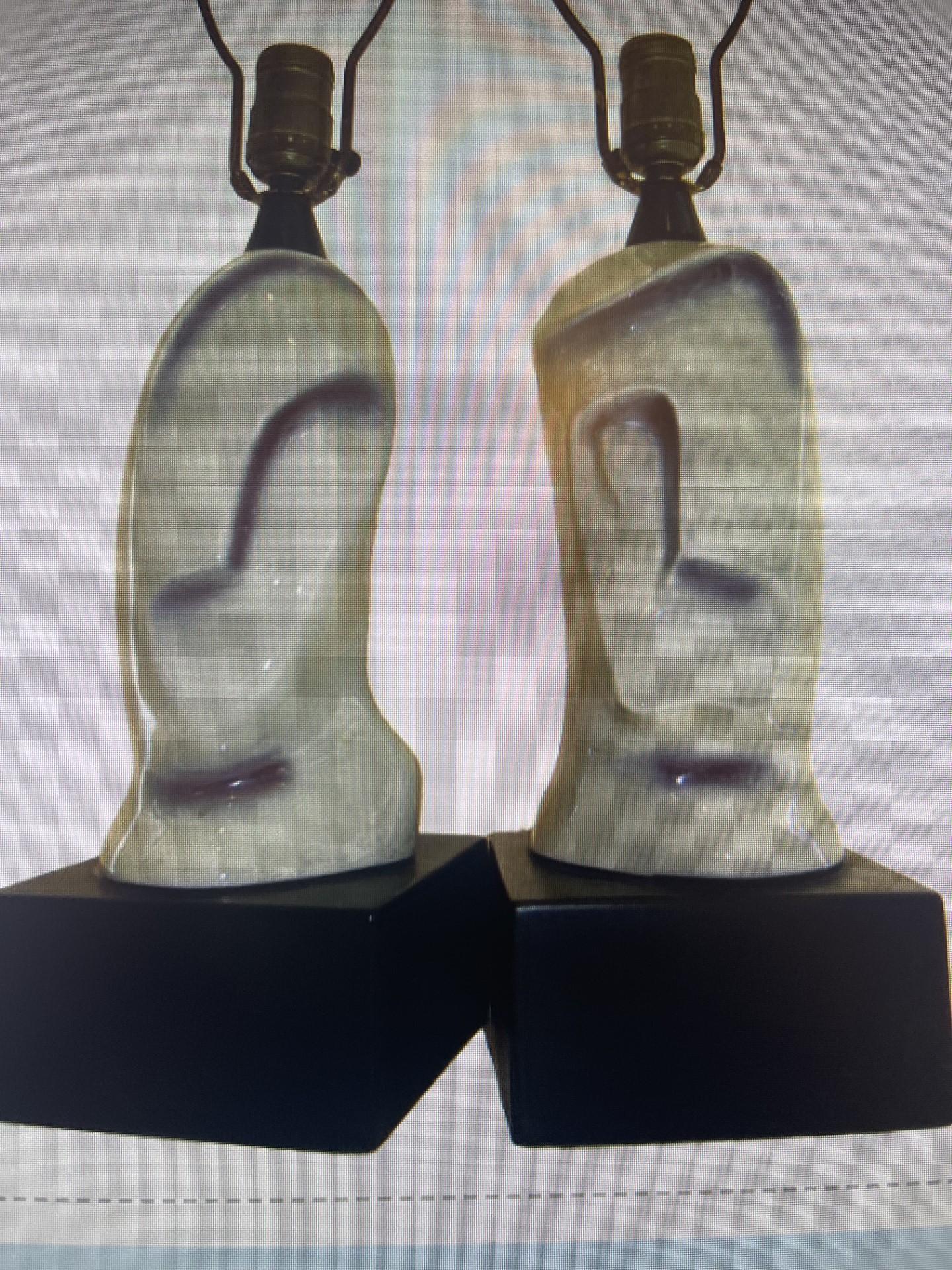 A rare find in this pair of hand sculptured Picasso style 