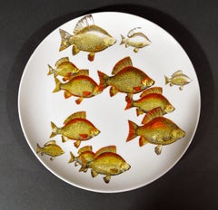 Piero Fornasetti Porcelain Fish Plates, Pesci pattern or Passage of Fish
