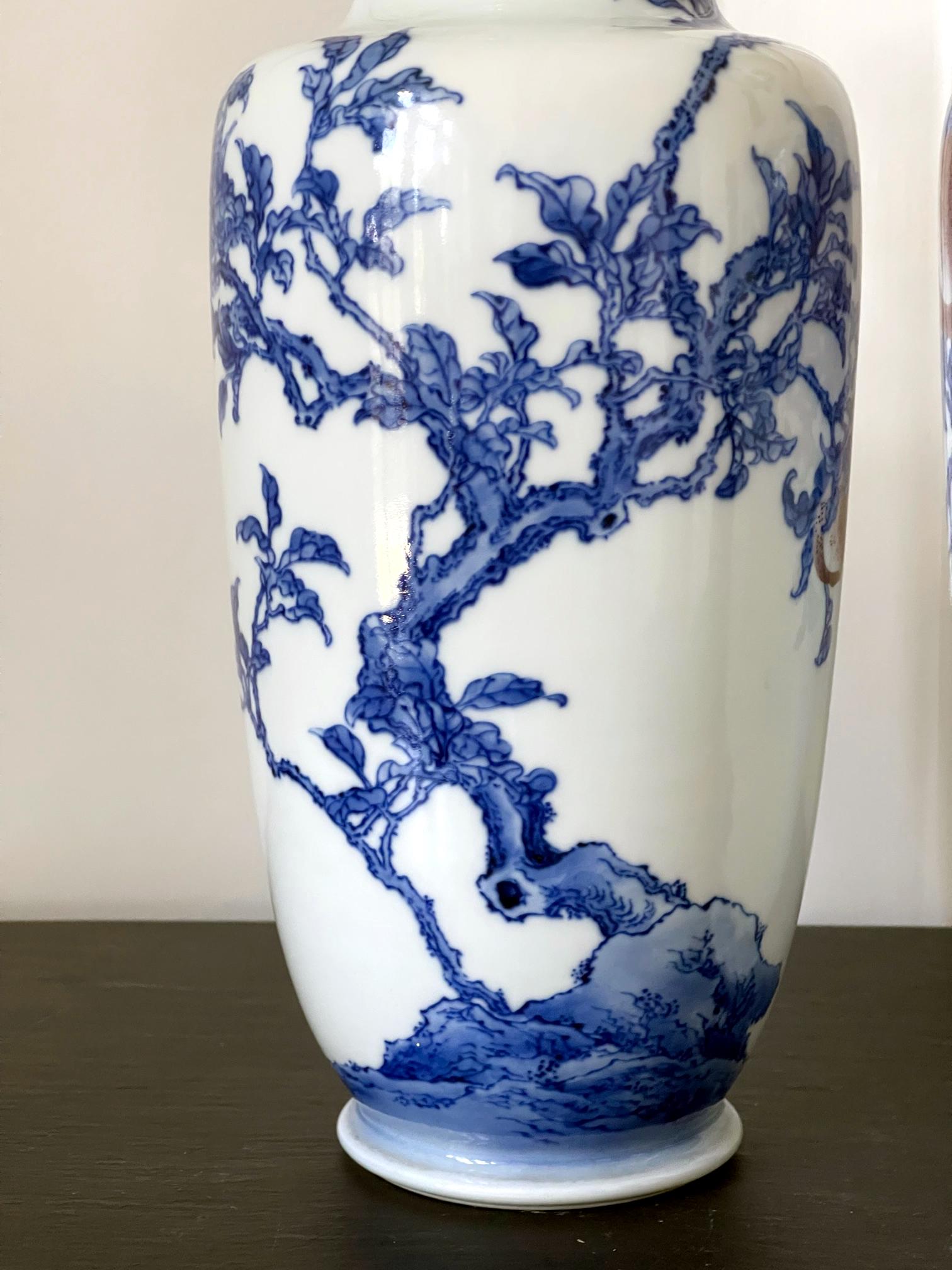Pair of Rare Porcelain Commemorative Vases by Makuzu Kozan Meiji Period For Sale 5