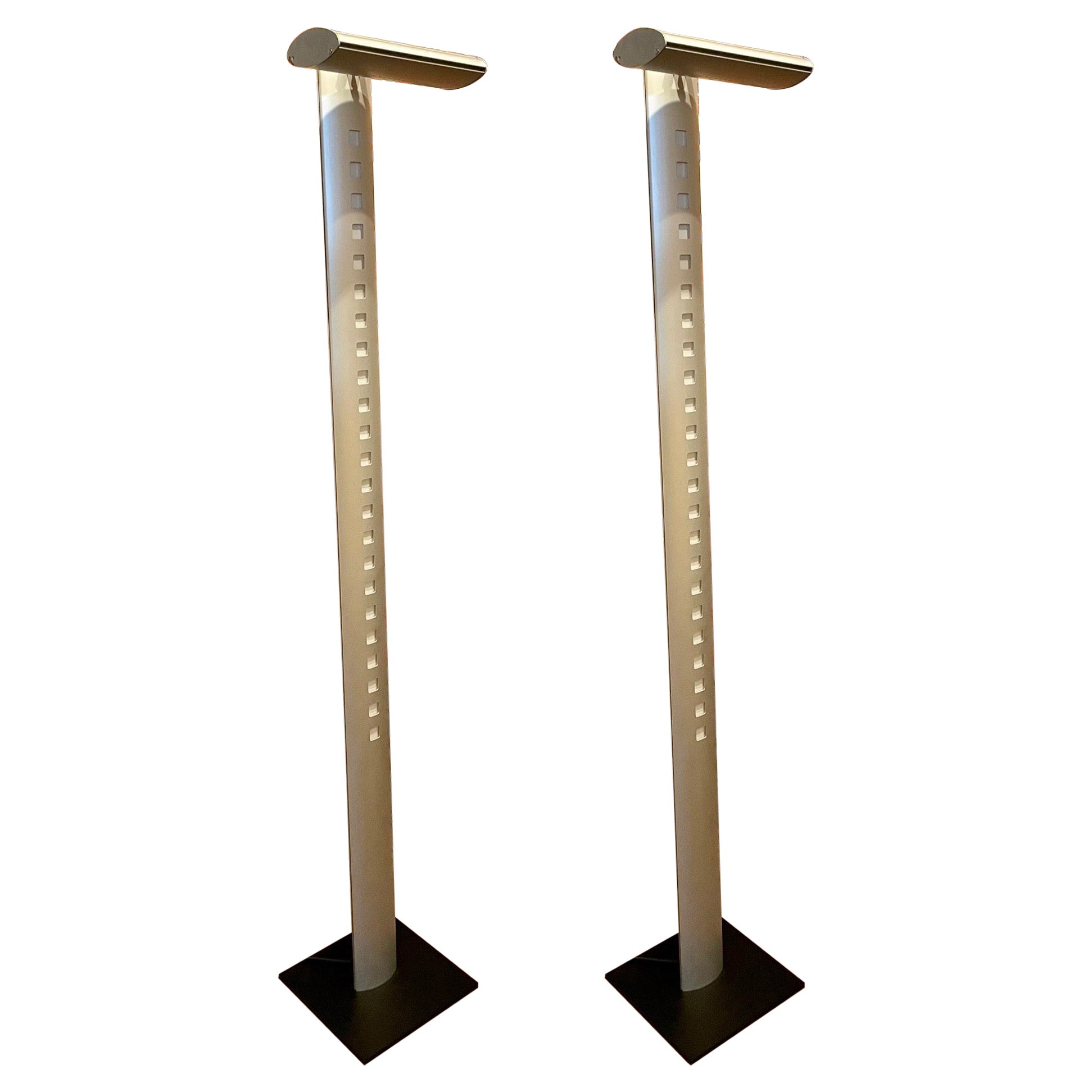 Paire de rares lampadaires postmodernes de Ligne Roset Extensia Fluo Torchiere