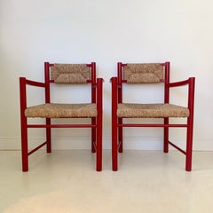 Pair of Rare Red Armchairs by J. Vilanova I Bosch, circa 1960, Spain.