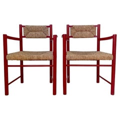 Pair of Rare Red Armchairs by J. Vilanova I Bosch, circa 1960, Spain.