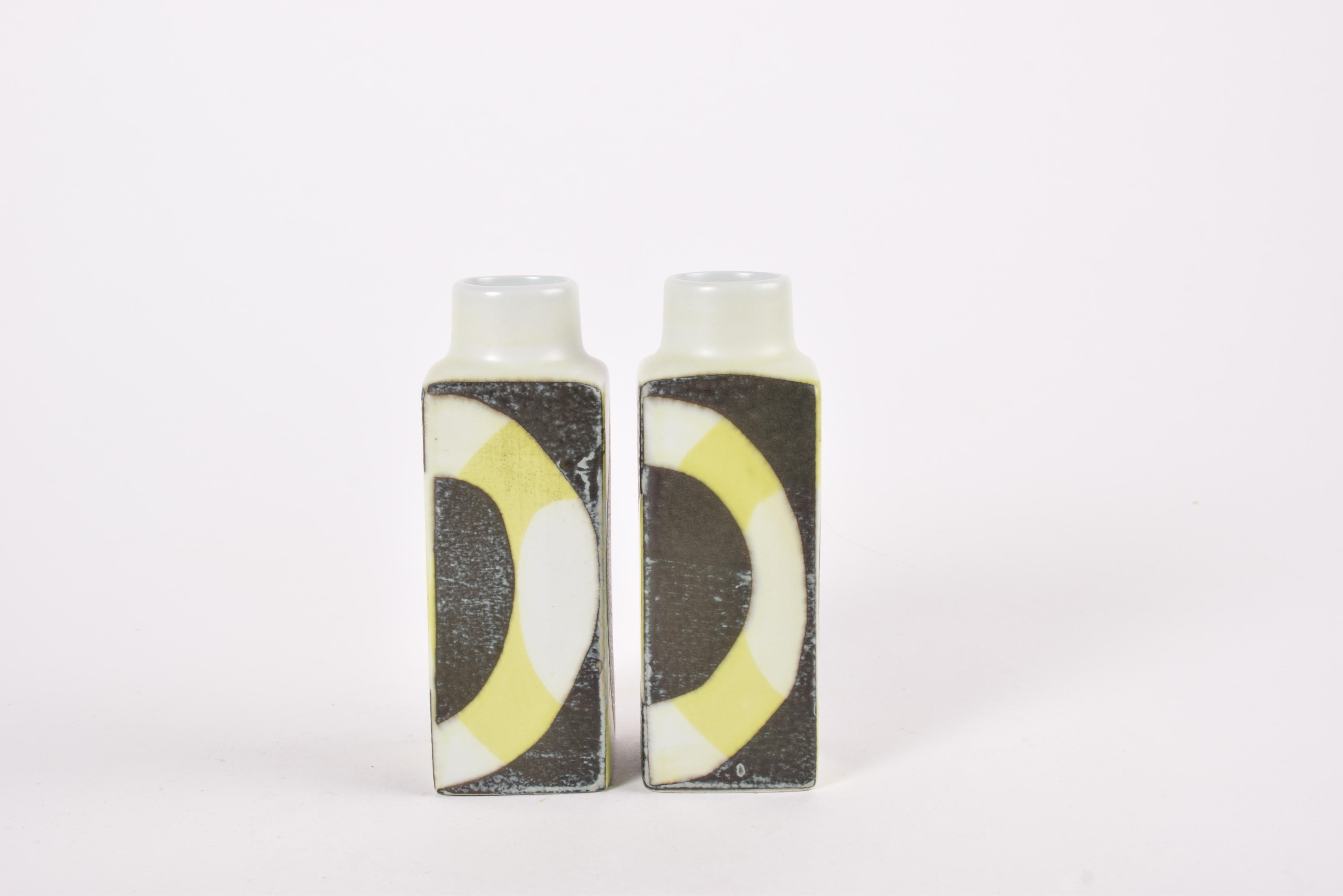 Scandinavian Modern Pair of Rare Royal Copenhagen Small Baca Vases by Johanne Gerber, Danish 1970s For Sale