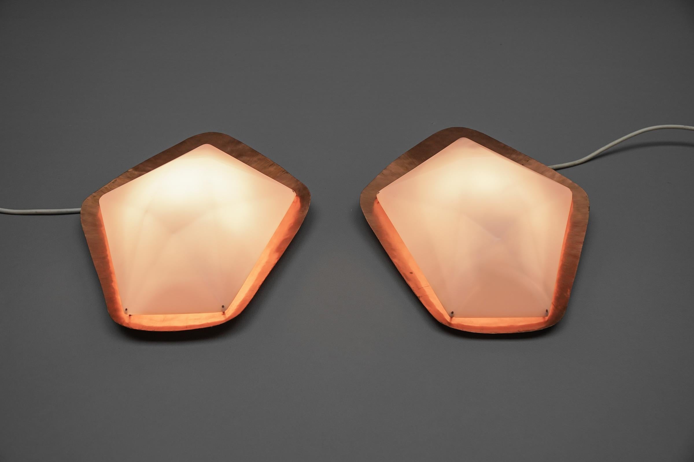 Mid-20th Century Pair of Rare Rudolf Steiner School Anthroposophical Wall Fixture 1960 For Sale