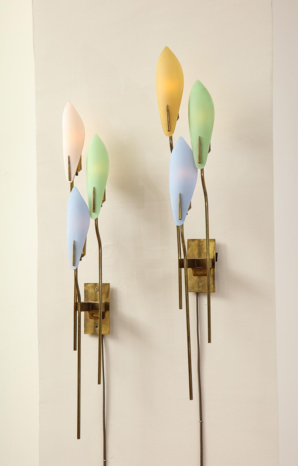 Hand-Crafted Pair of Rare Sconces by Max Ingrand for Fontana Arte