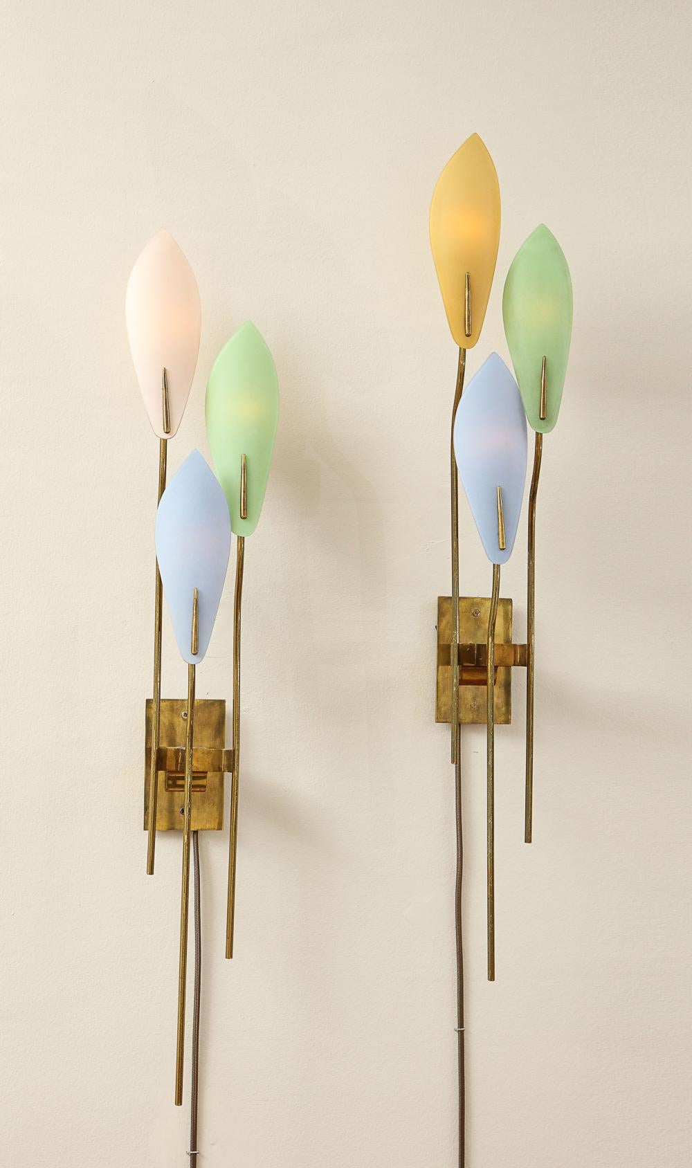 Mid-20th Century Pair of Rare Sconces by Max Ingrand for Fontana Arte